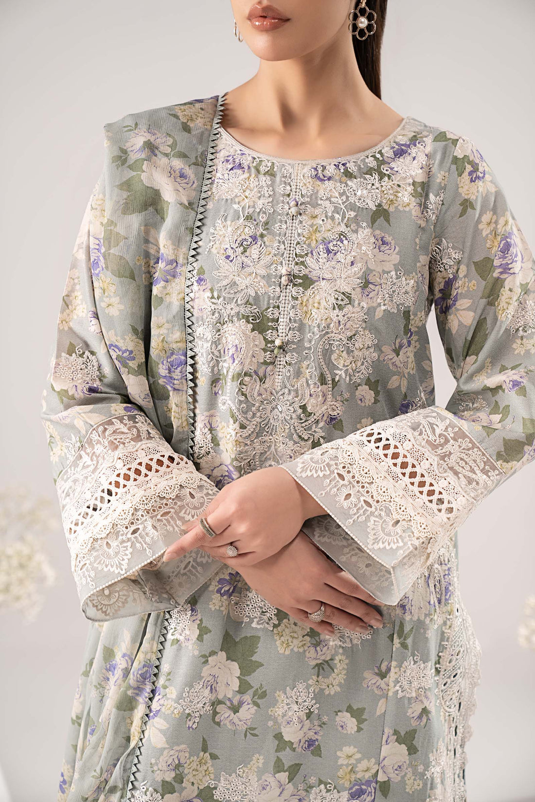 Maria B | Eid Collection 26 | 3 Piece Embroidered Dobby Lawn Suit - House Of Hania