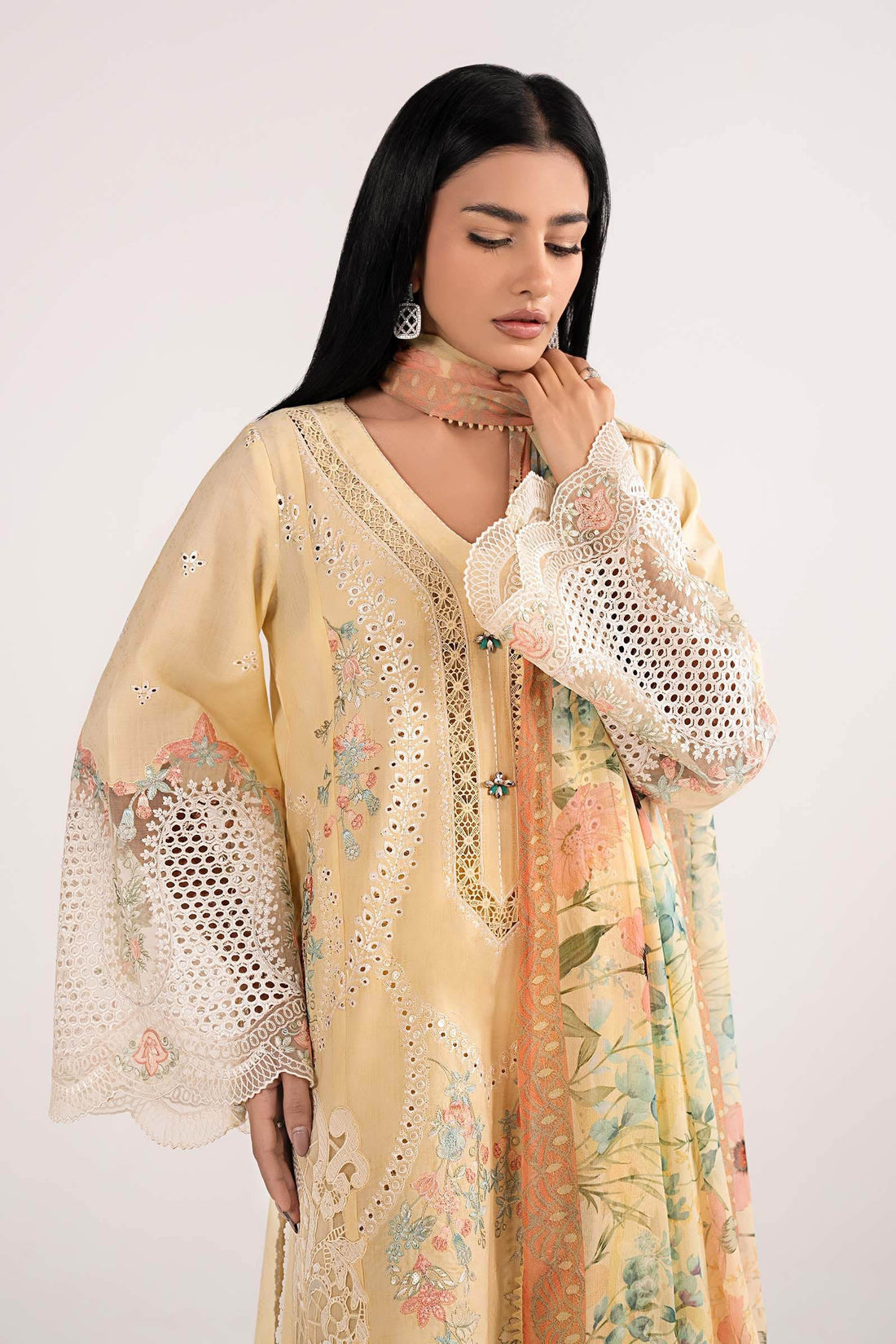 Maria B | Eid Collection 26 | 3 Piece Embroidered Dobby Lawn Suit - House Of Hania