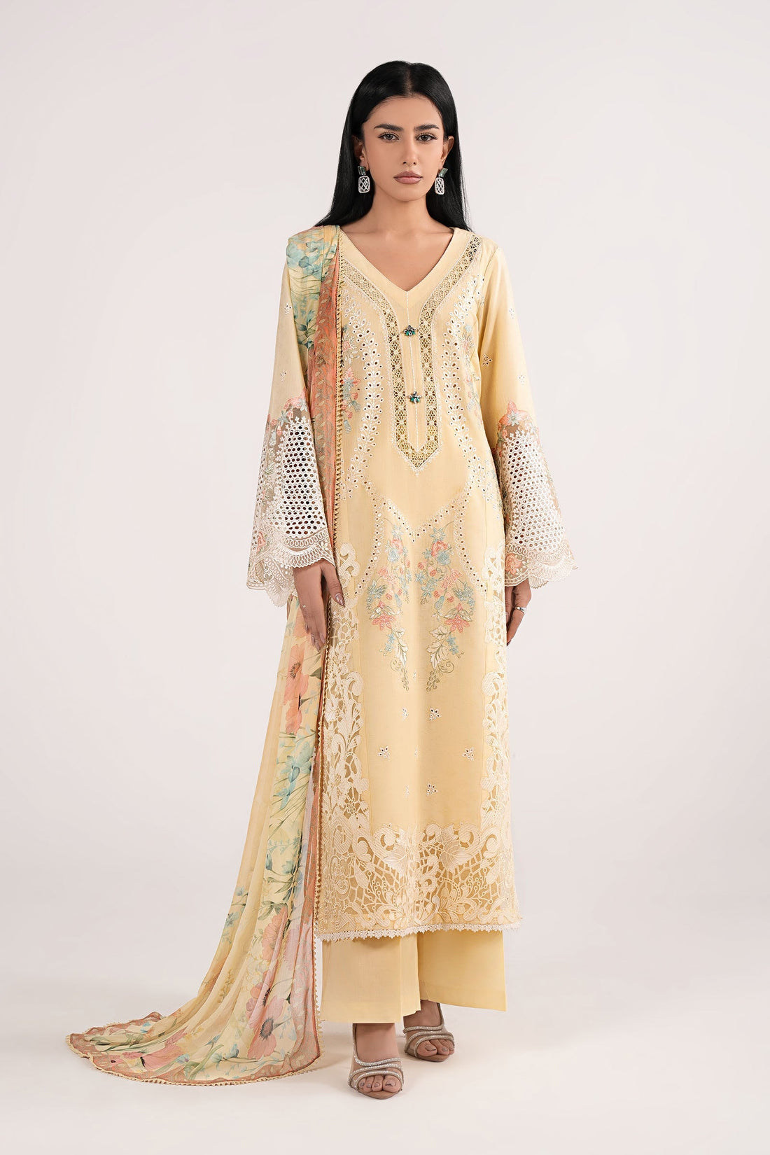 Maria B | Eid Collection 26 | 3 Piece Embroidered Dobby Lawn Suit - House Of Hania