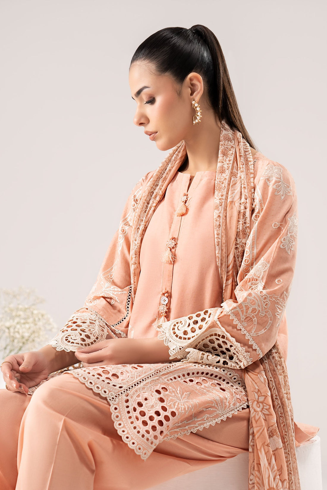 Maria B | Eid Collection 26 | 3 Piece Embroidered Dobby Lawn Suit - House Of Hania