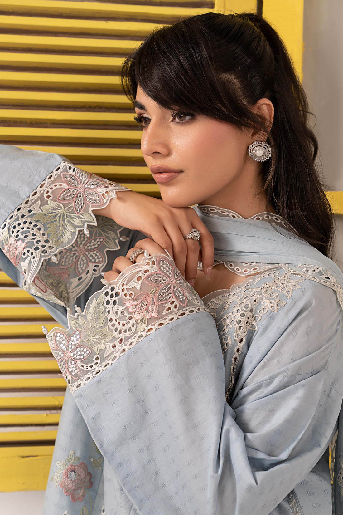 Maria B | Eid Collection 26 | 3 Piece Embroidered Dobby Lawn Suit - House Of Hania