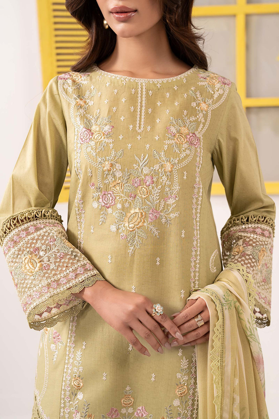 Maria B | Eid Collection 26 | 3 Piece Embroidered Dobby Lawn Suit - House Of Hania