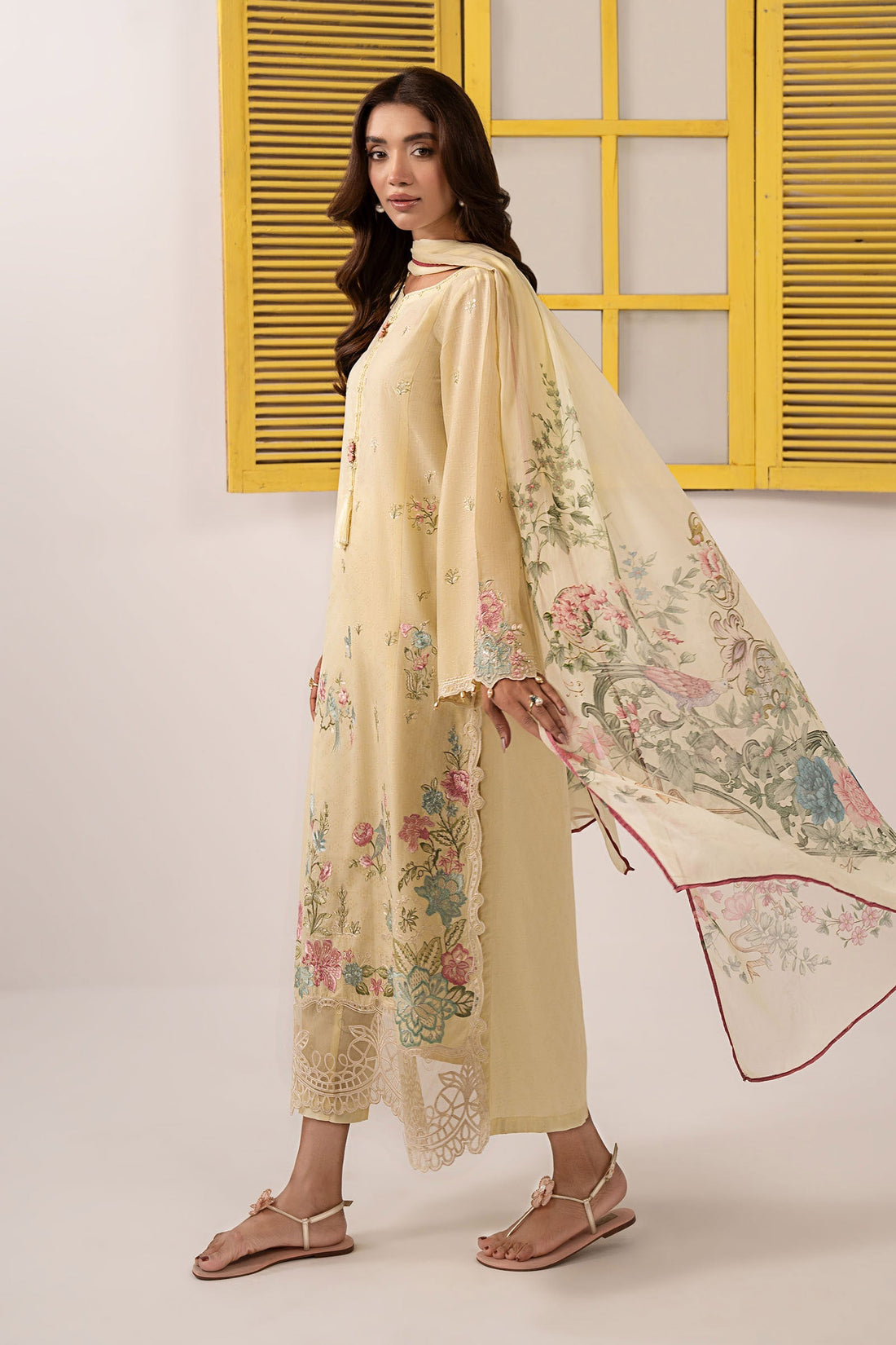 Maria B | Eid Collection 26 | 3 Piece Embroidered Dobby Lawn Suit - House Of Hania