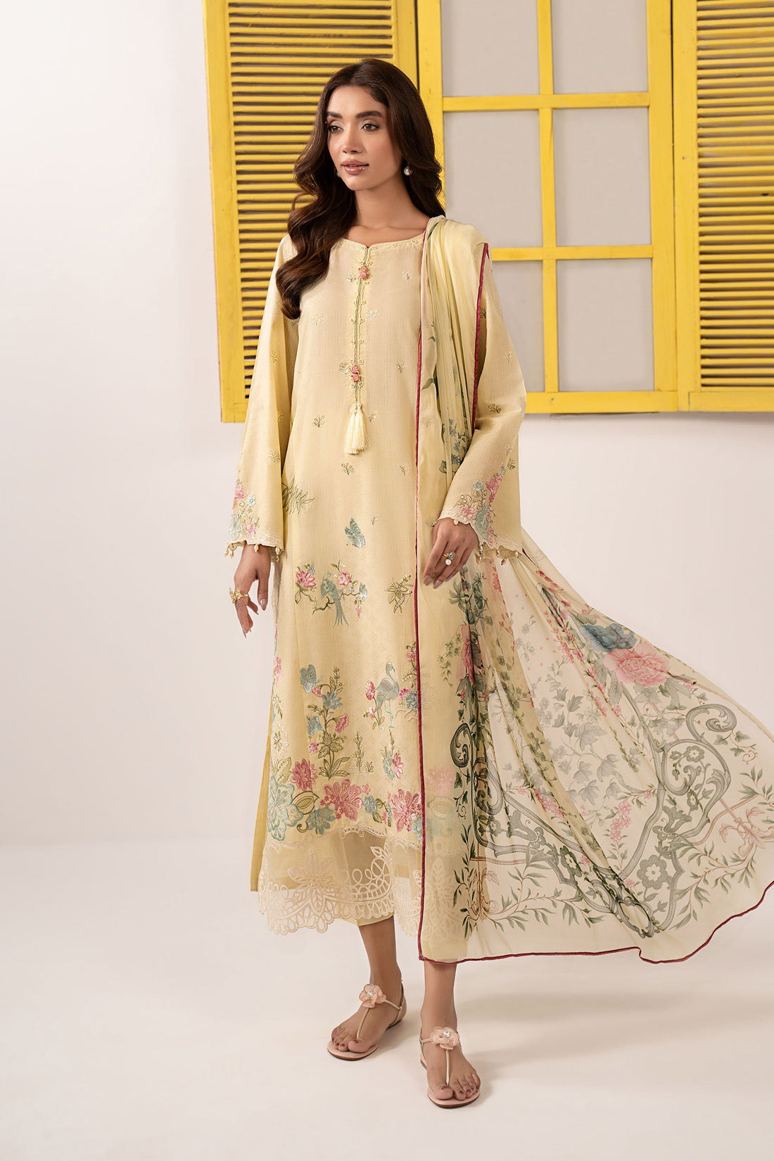 Maria B | Eid Collection 26 | 3 Piece Embroidered Dobby Lawn Suit - House Of Hania