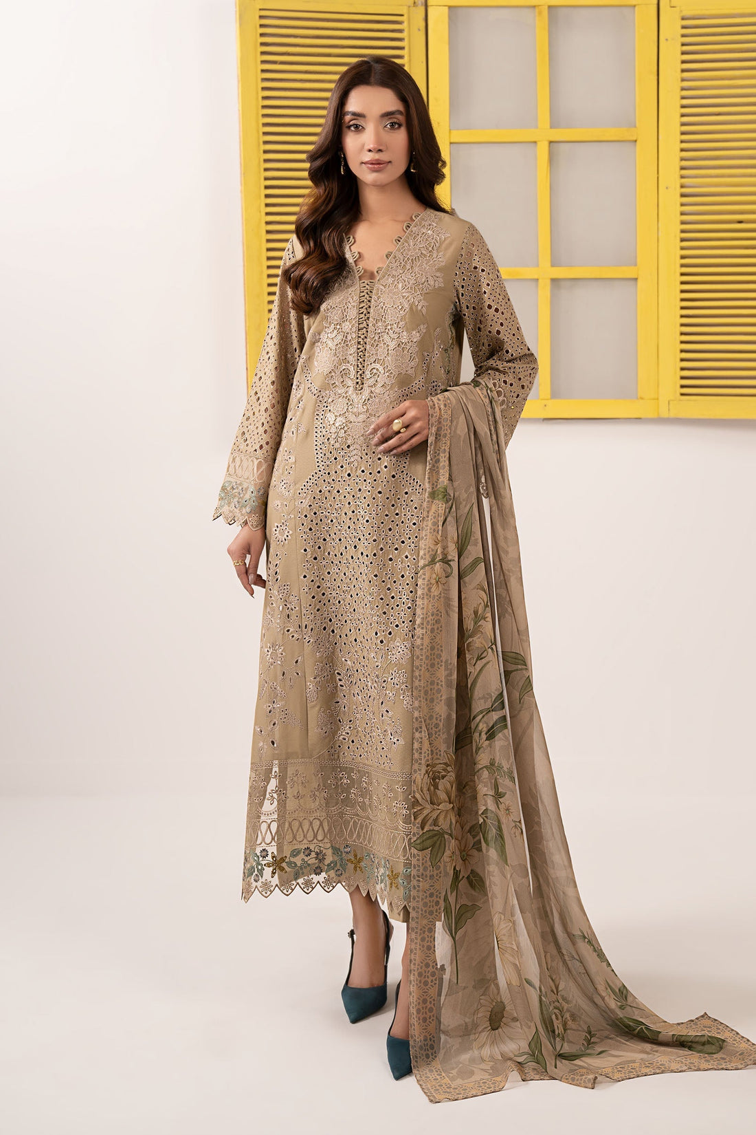 Maria B | Eid Collection 26 | 3 Piece Embroidered Dobby Lawn Suit - House Of Hania