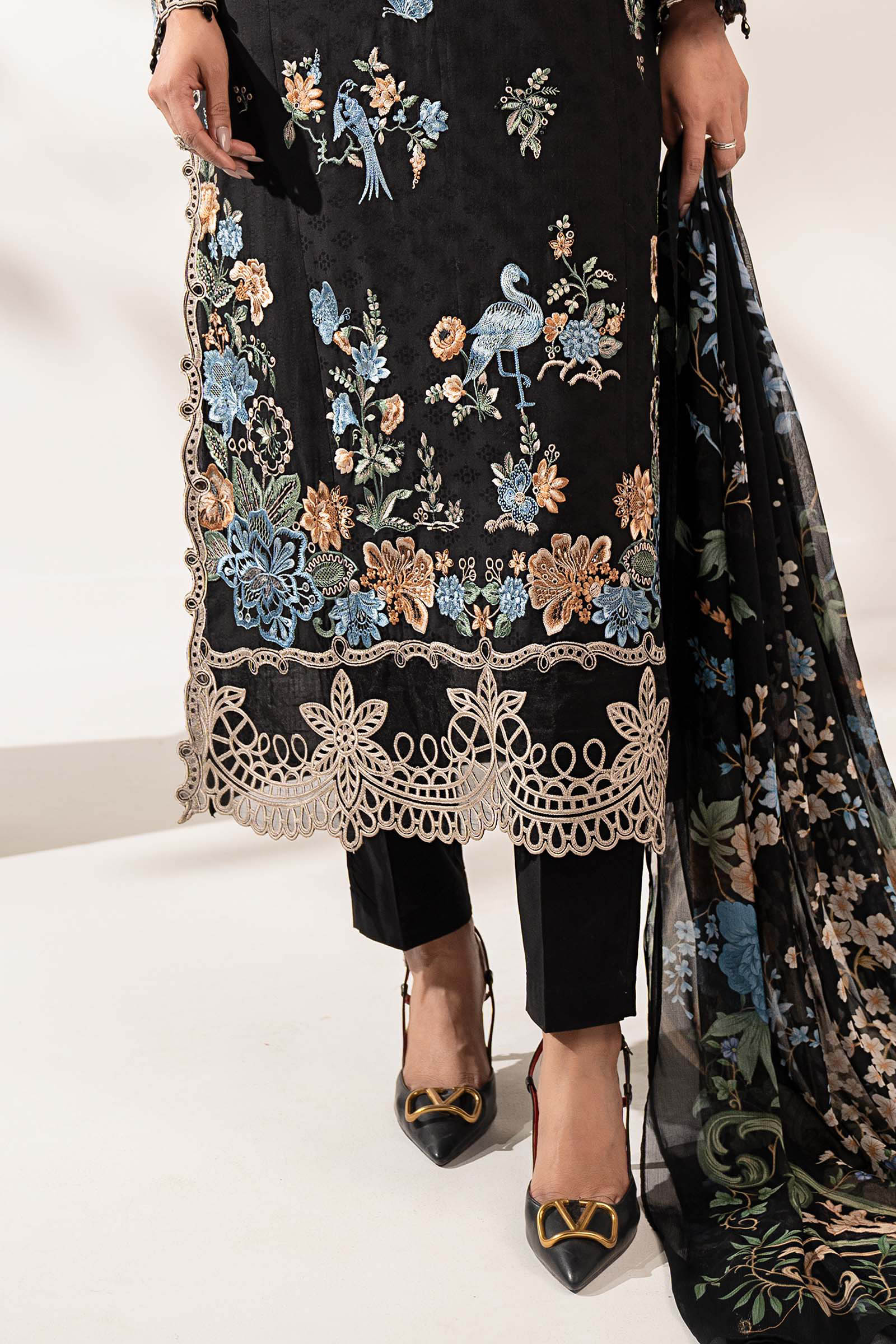 Maria B | Eid Collection 26 | 3 Piece Embroidered Dobby Lawn Suit - House Of Hania