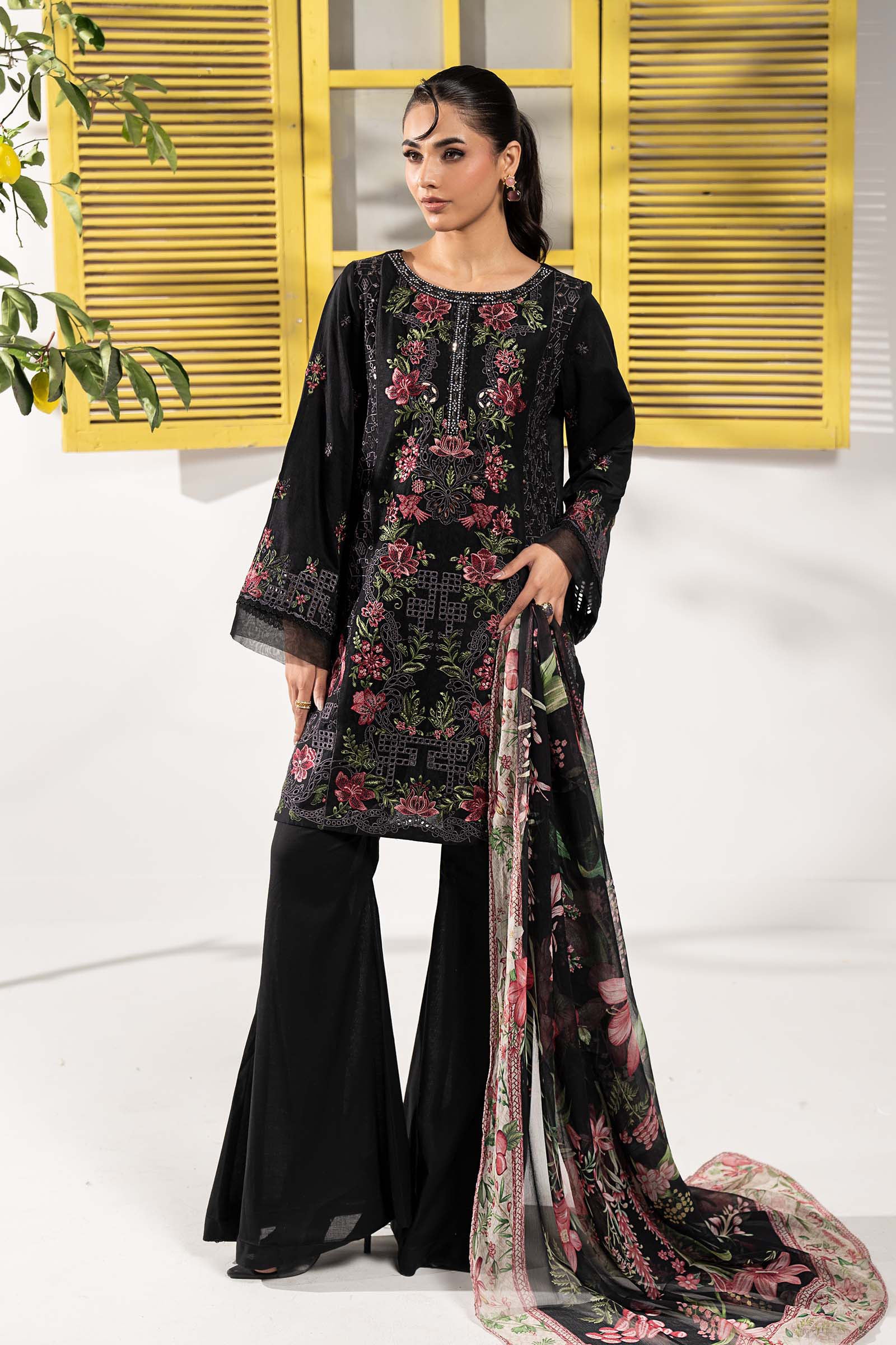 Maria B | Eid Collection 26 | 3 Piece Embroidered Dobby Lawn Suit - House Of Hania