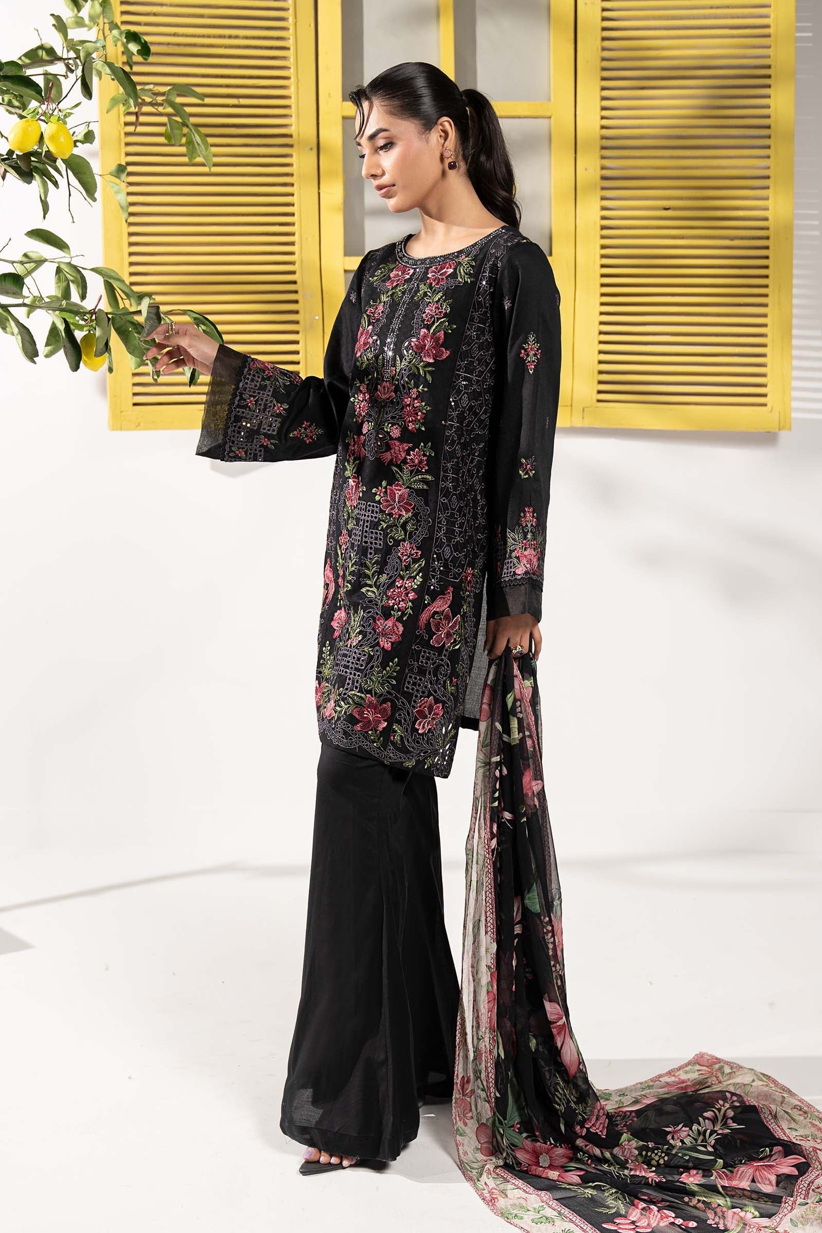 Maria B | Eid Collection 26 | 3 Piece Embroidered Dobby Lawn Suit - House Of Hania