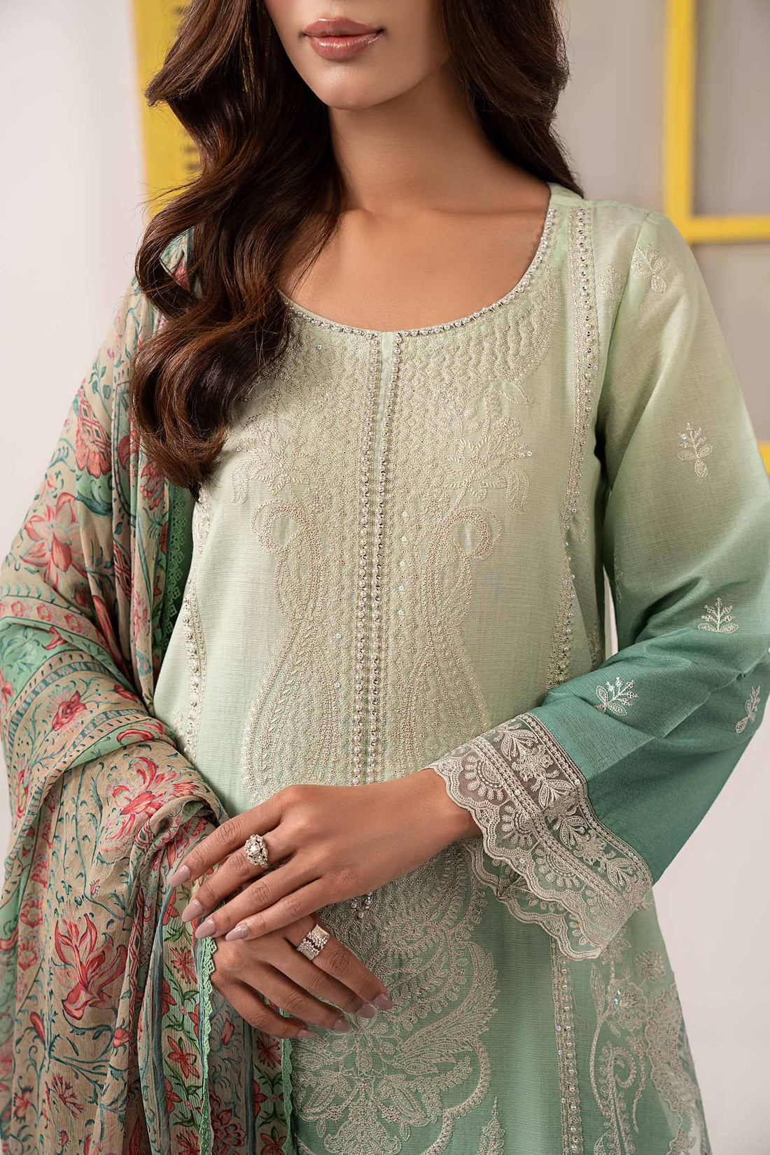 Maria B | Eid Collection 26 | 3 Piece Embroidered Dobby Lawn Suit - House Of Hania