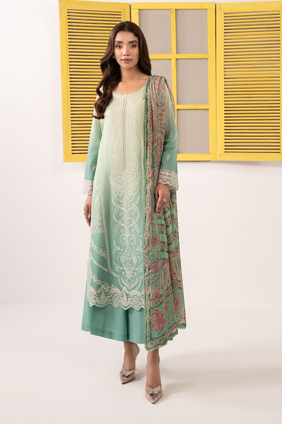 Maria B | Eid Collection 26 | 3 Piece Embroidered Dobby Lawn Suit - House Of Hania