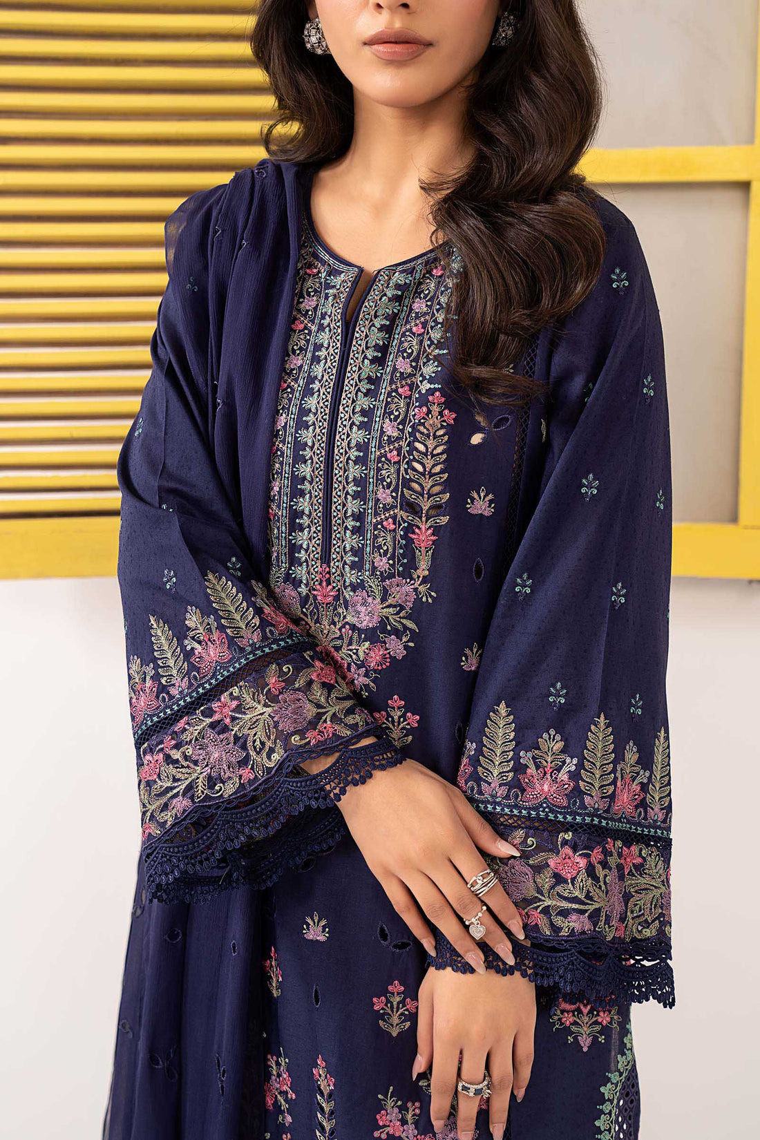 Maria B | Eid Collection 26 | 3 Piece Embroidered Dobby Lawn Suit - House Of Hania
