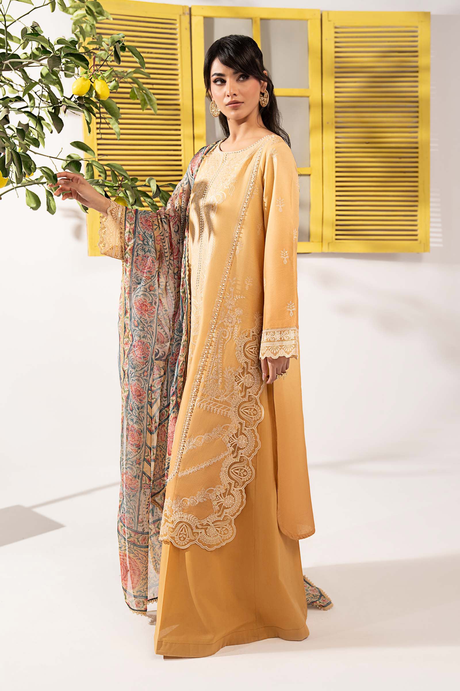 Maria B | Eid Collection 26 | 3 Piece Embroidered Dobby Lawn Suit - House Of Hania