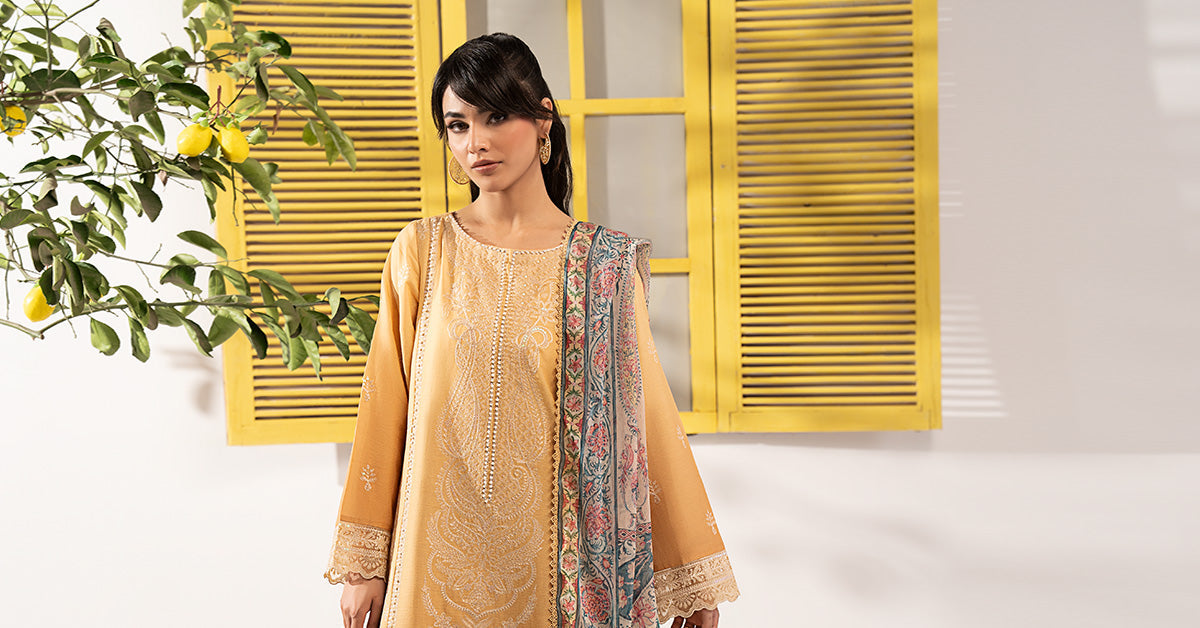 Maria B | Eid Collection 26 | 3 Piece Embroidered Dobby Lawn Suit - House Of Hania