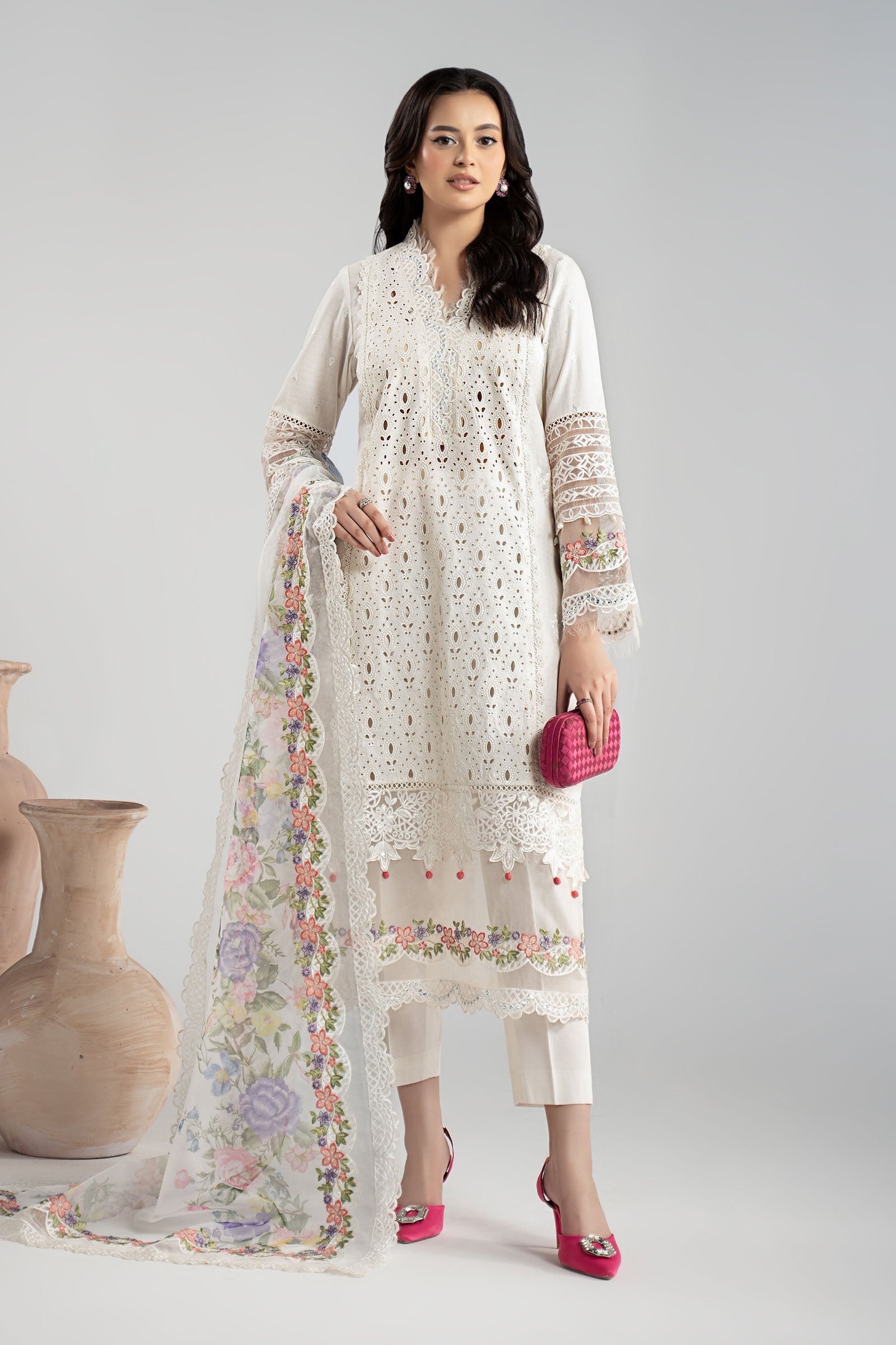 Maria B | Eid Collection 26 | 3 Piece Embroidered Dobby Suit - House Of Hania