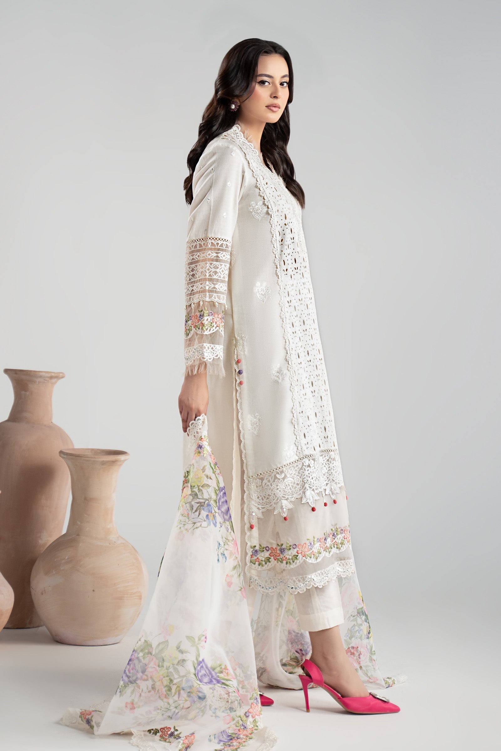Maria B | Eid Collection 26 | 3 Piece Embroidered Dobby Suit - House Of Hania