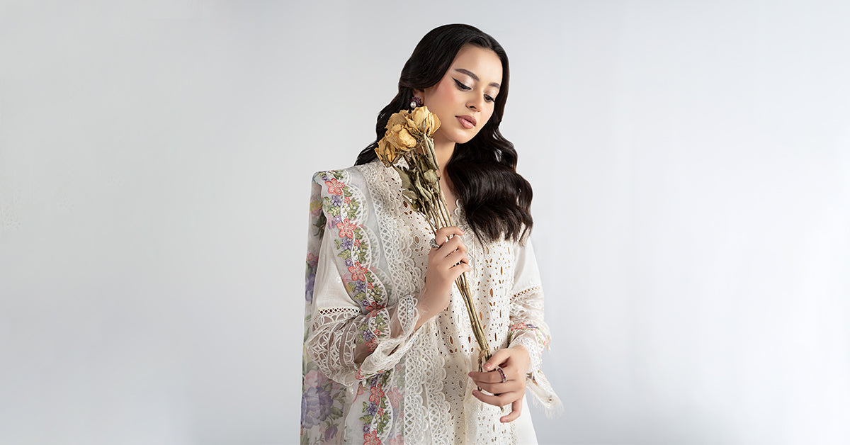 Maria B | Eid Collection 26 | 3 Piece Embroidered Dobby Suit - House Of Hania