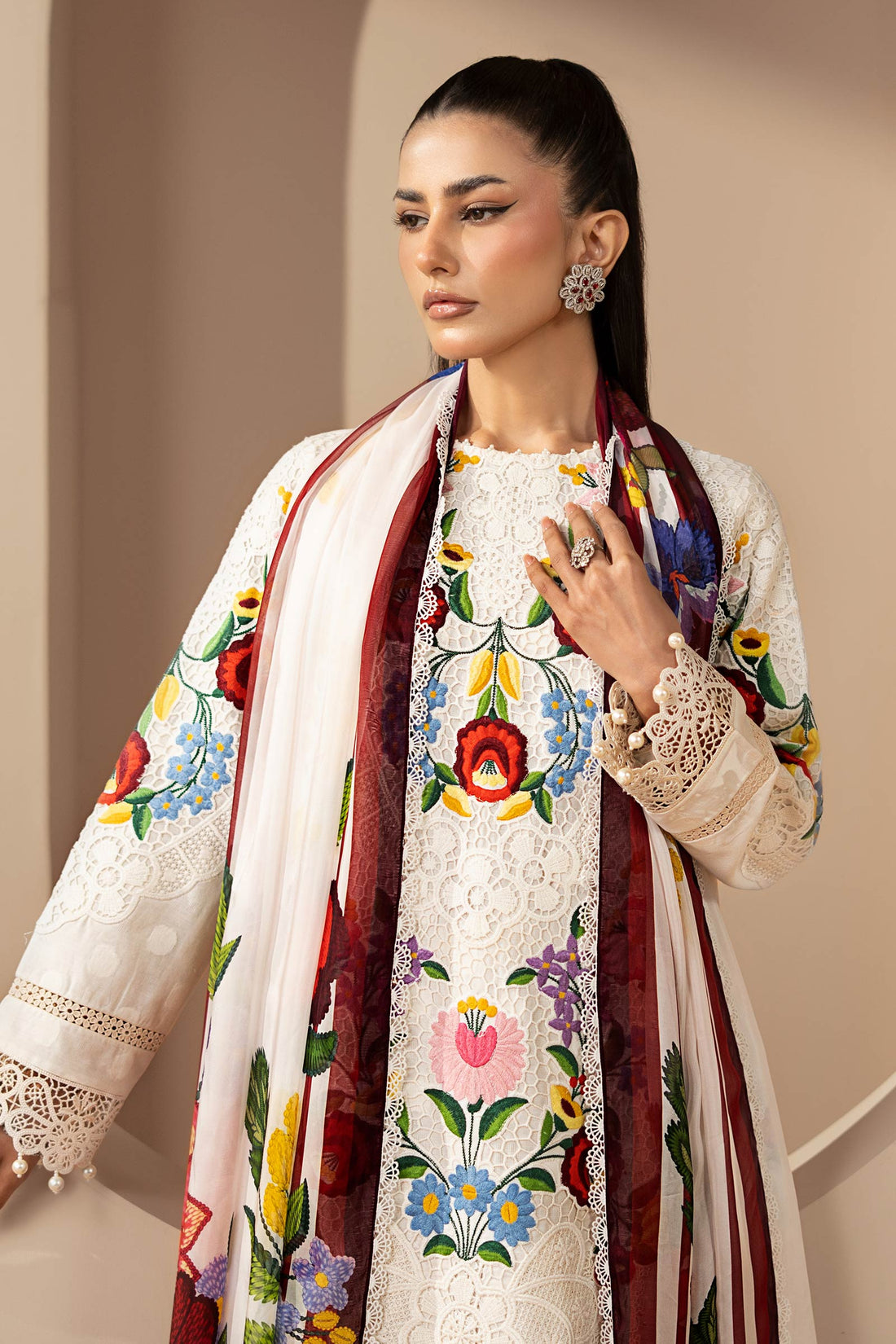 Maria B | Eid Collection 26 | 3 Piece Embroidered Jacquard Lawn Suit - House Of Hania
