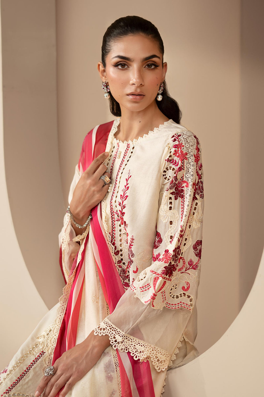 Maria B | Eid Collection 26 | 3 Piece Embroidered Jacquard Lawn Suit - House Of Hania