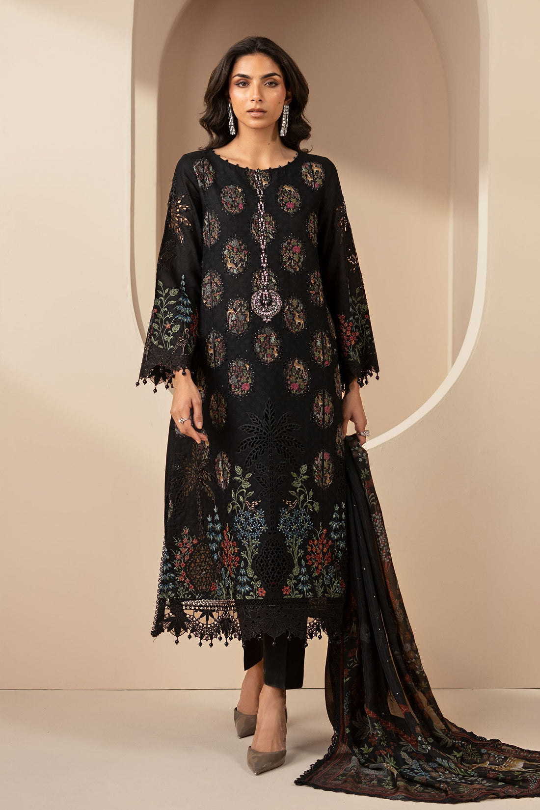 Maria B | Eid Collection 26 | 3 Piece Embroidered Jacquard Lawn Suit - House Of Hania
