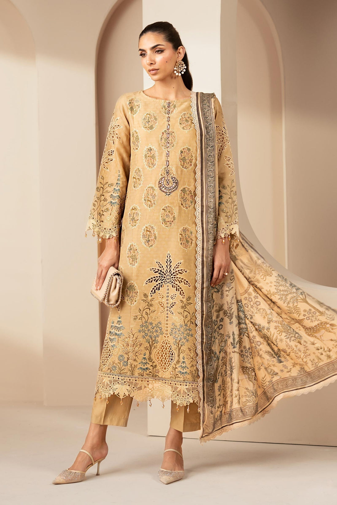 Maria B | Eid Collection 26 | 3 Piece Embroidered Jacquard Lawn Suit - House Of Hania