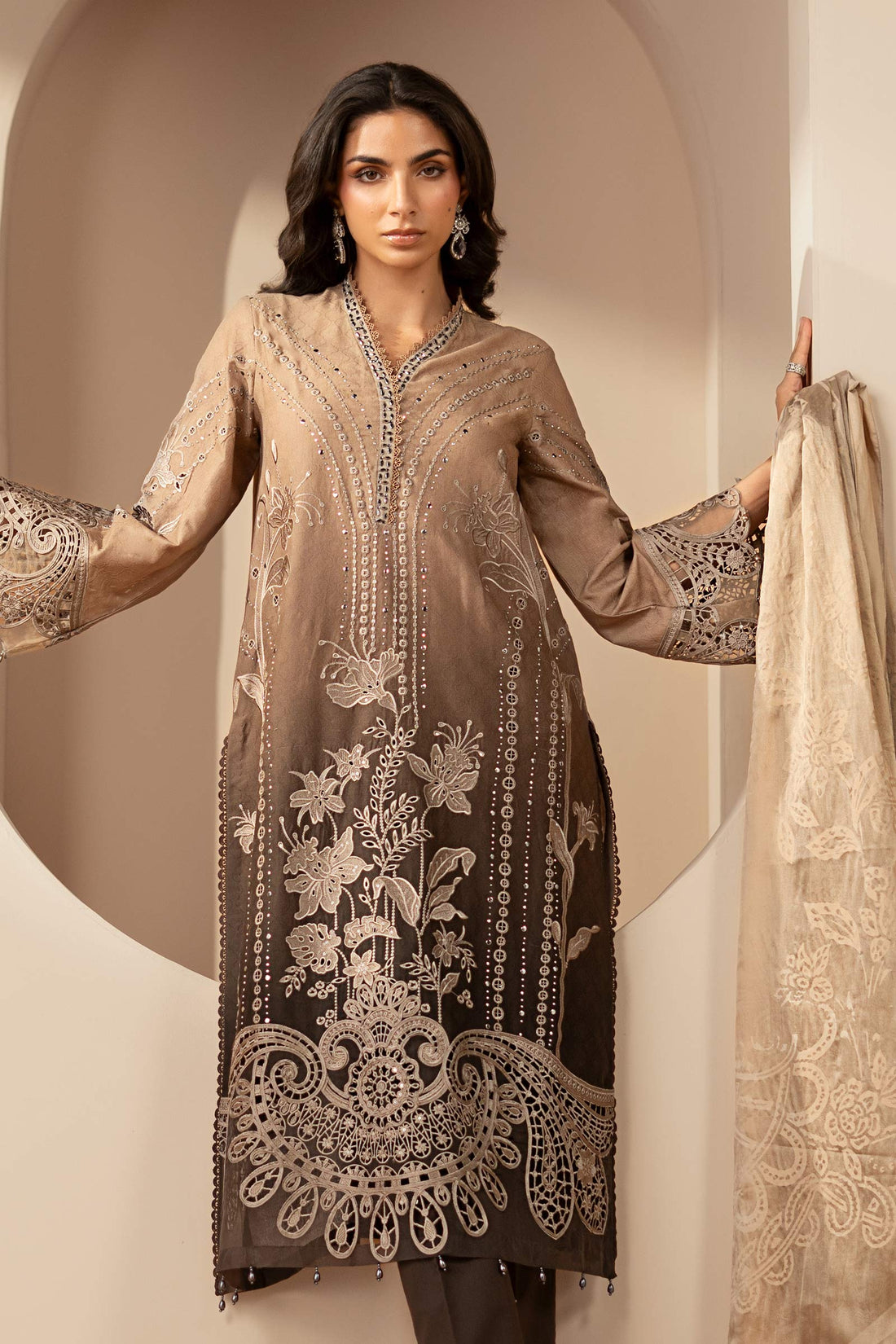 Maria B | Eid Collection 26 | 3 Piece Embroidered Jacquard Lawn Suit - House Of Hania