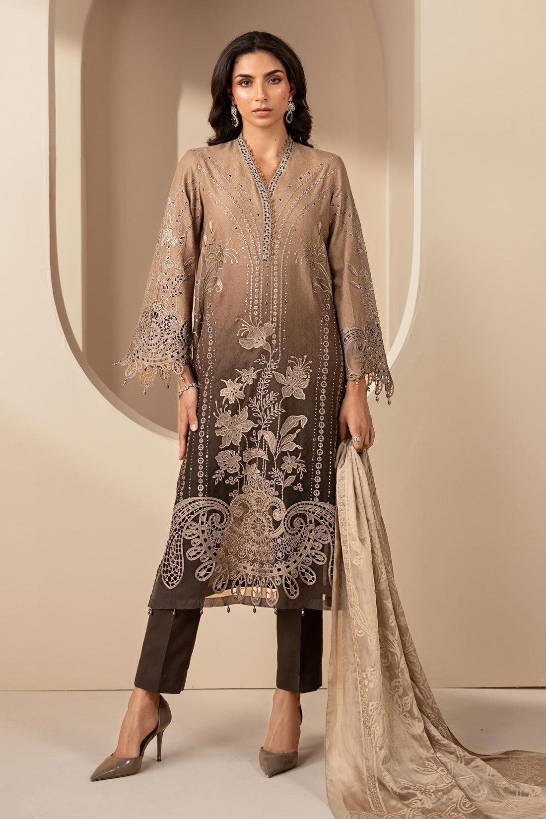 Maria B | Eid Collection 26 | 3 Piece Embroidered Jacquard Lawn Suit - House Of Hania