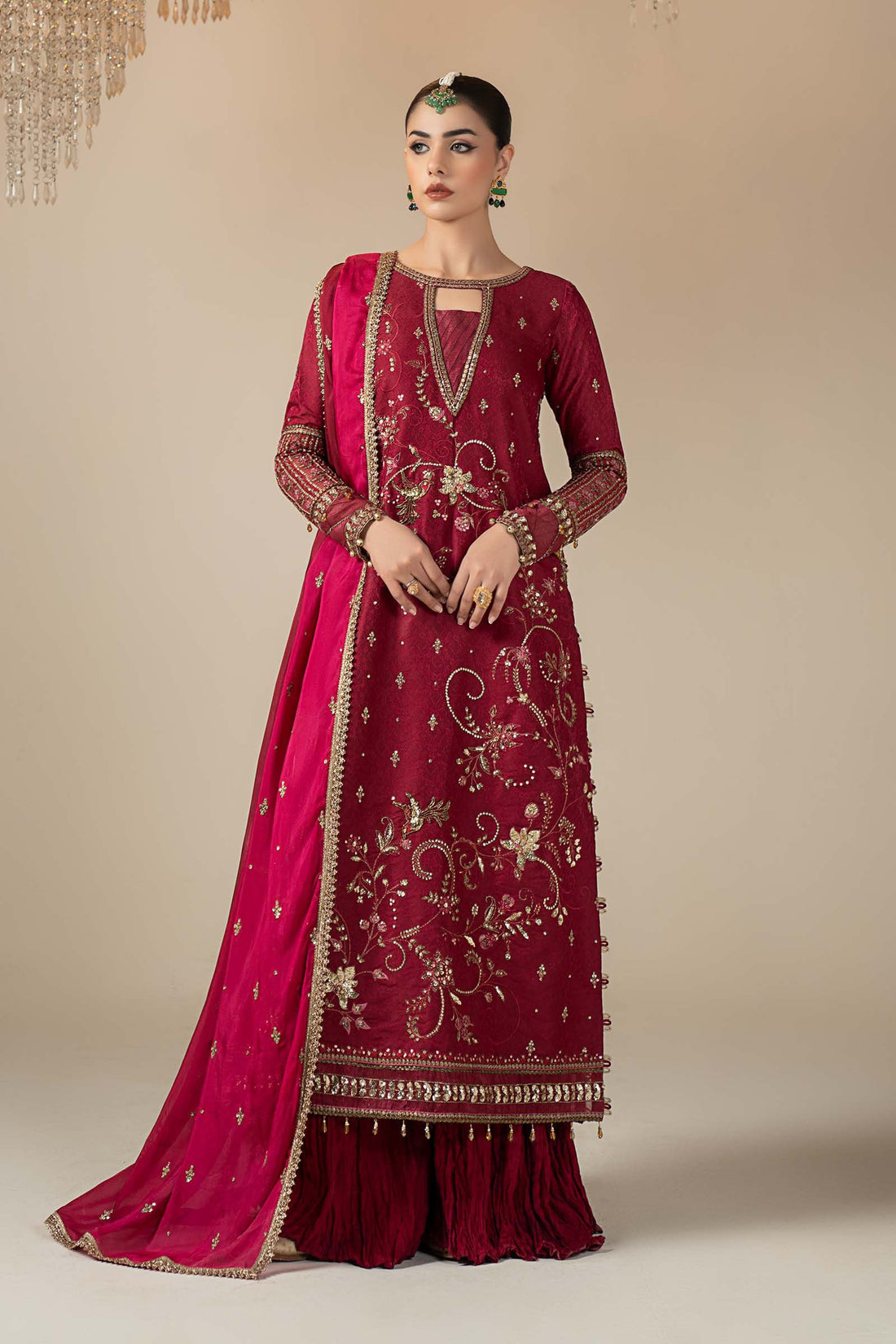 Maria B | Eid Collection 26 | 3 Piece Embroidered Jacquard Suit - House Of Hania