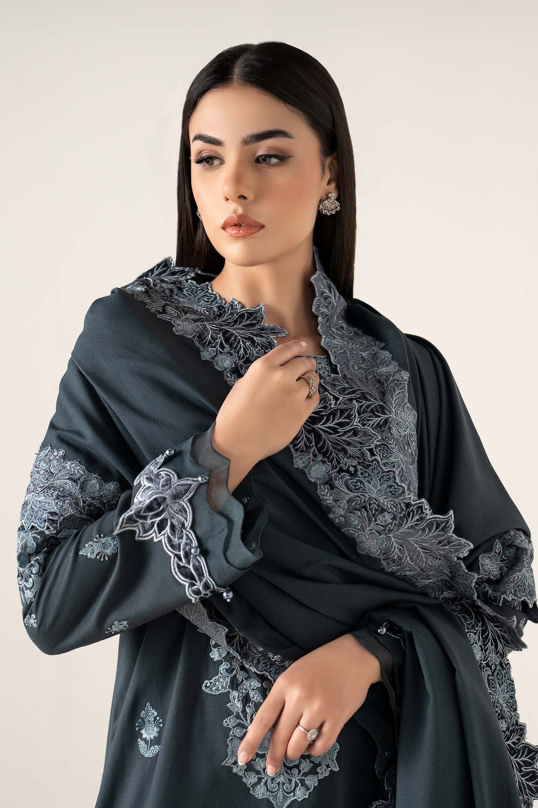 Maria B | Eid Collection 26 | 3 Piece Embroidered Karandi Suit - House Of Hania