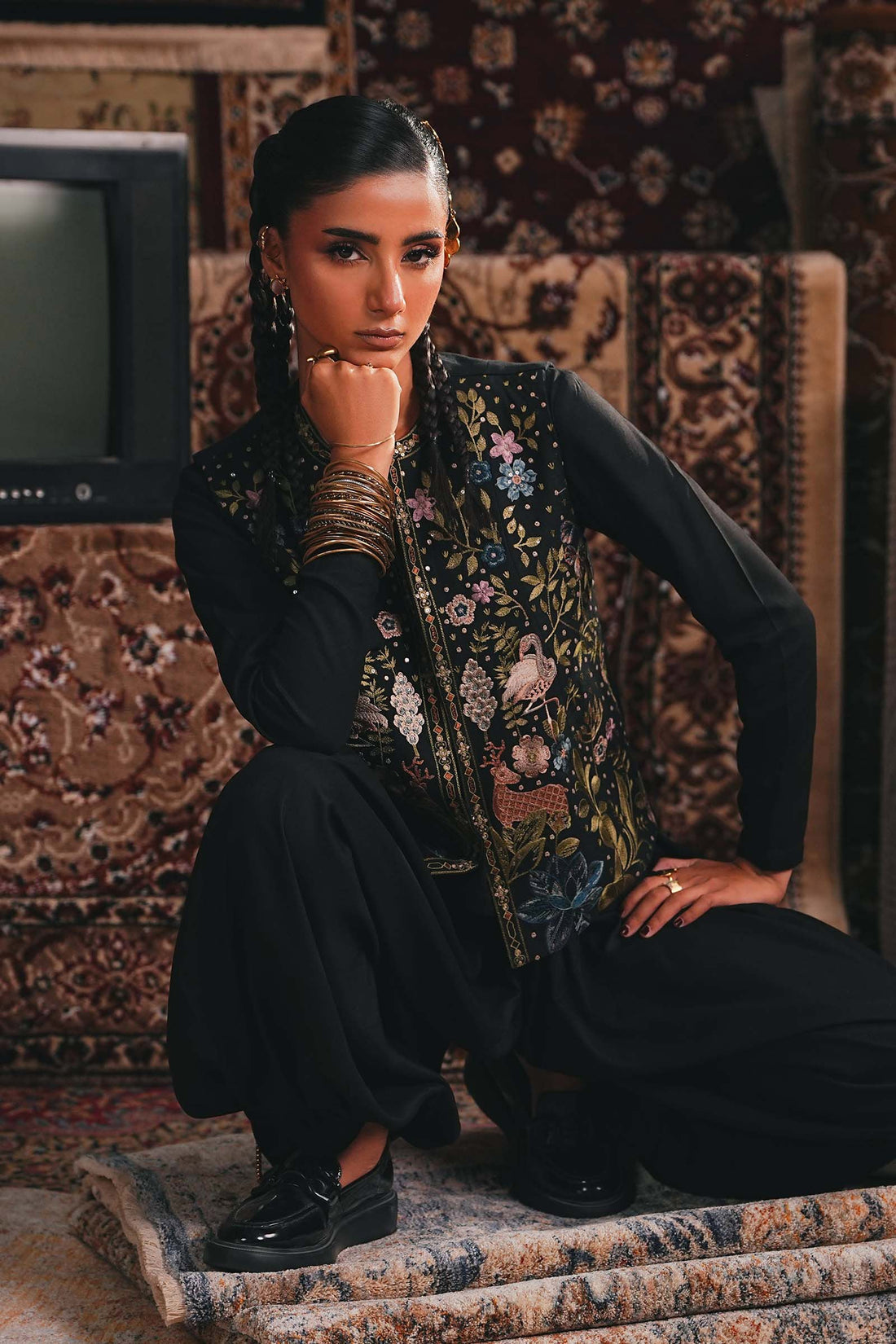 Maria B | Eid Collection 26 | 3 Piece Embroidered Khaddar Suit - House Of Hania