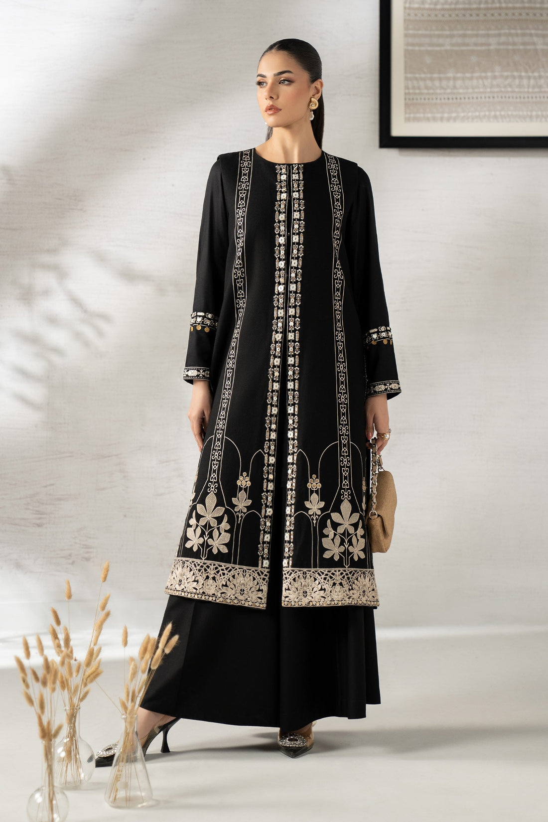 Maria B | Eid Collection 26 | 3 Piece Embroidered Khaddar Suit - House Of Hania