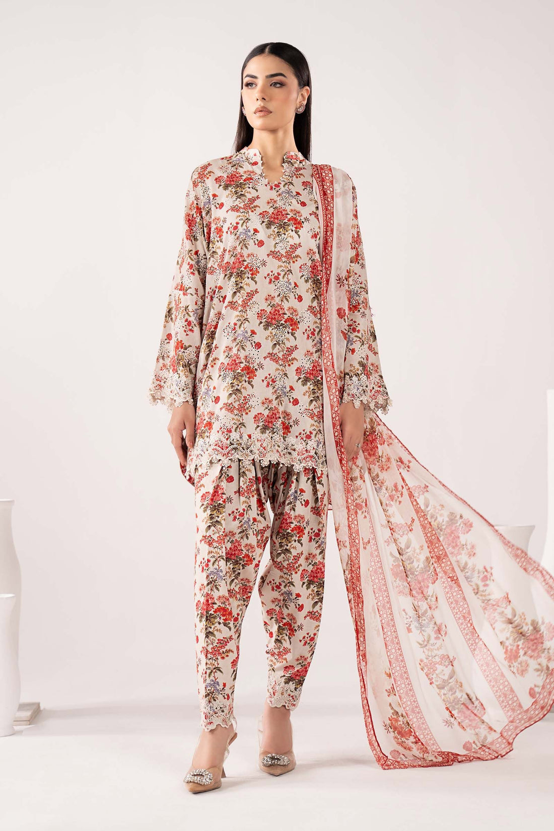 Maria B | Eid Collection 26 | 3 Piece Embroidered Lawn Suit - House Of Hania