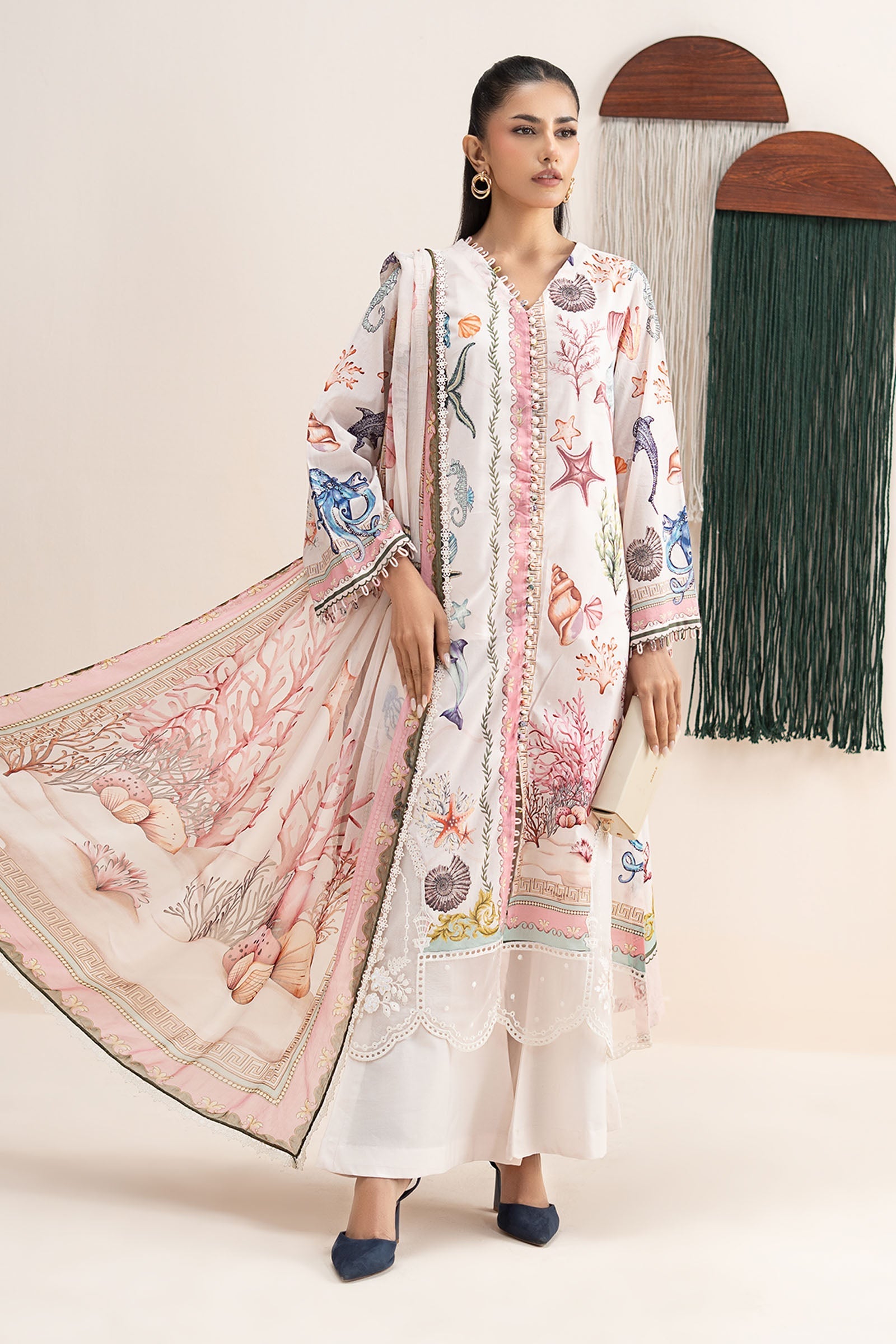 Maria B | Eid Collection 26 | 3 Piece Embroidered Lawn Suit - House Of Hania