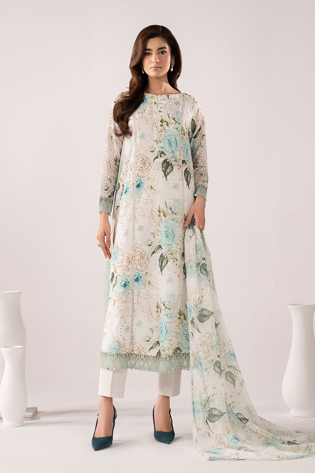 Maria B | Eid Collection 26 | 3 Piece Embroidered Lawn Suit - House Of Hania