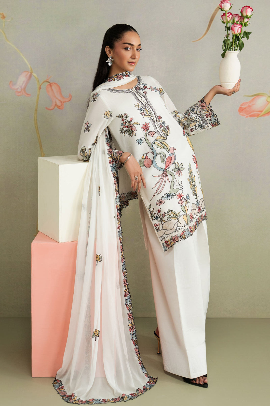 Maria B | Eid Collection 26 | 3 Piece Embroidered Lawn Suit - House Of Hania