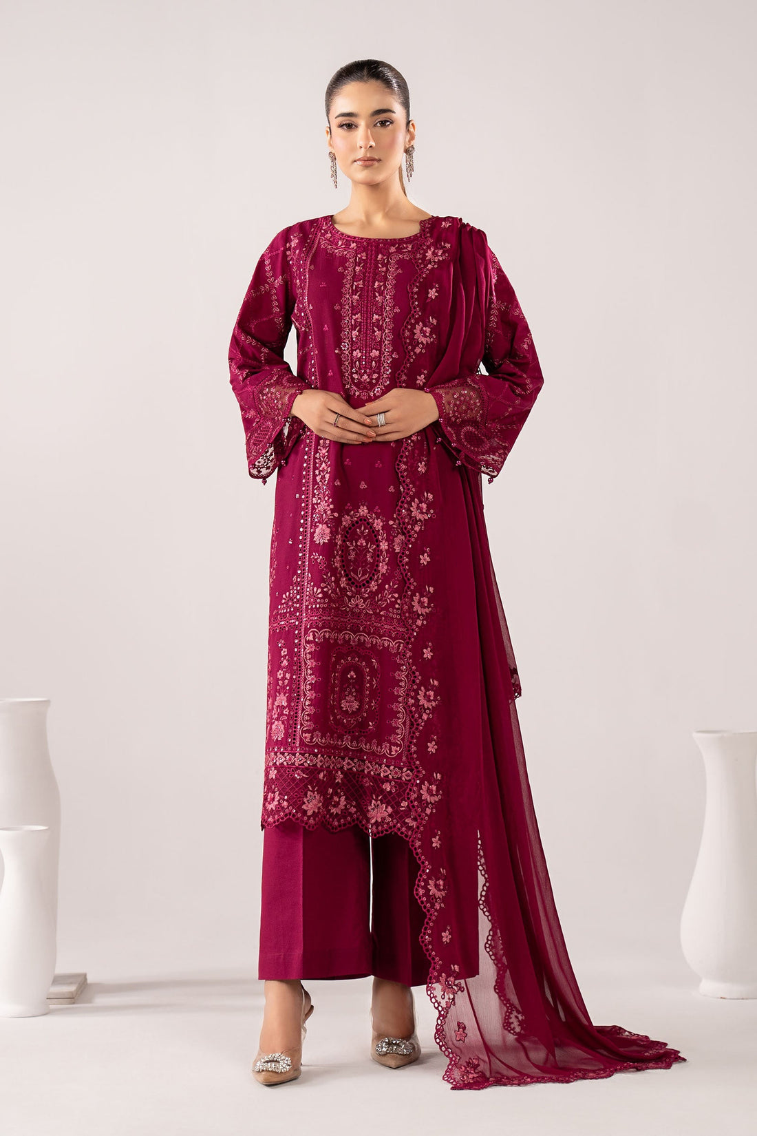 Maria B | Eid Collection 26 | 3 Piece Embroidered Lawn Suit - House Of Hania