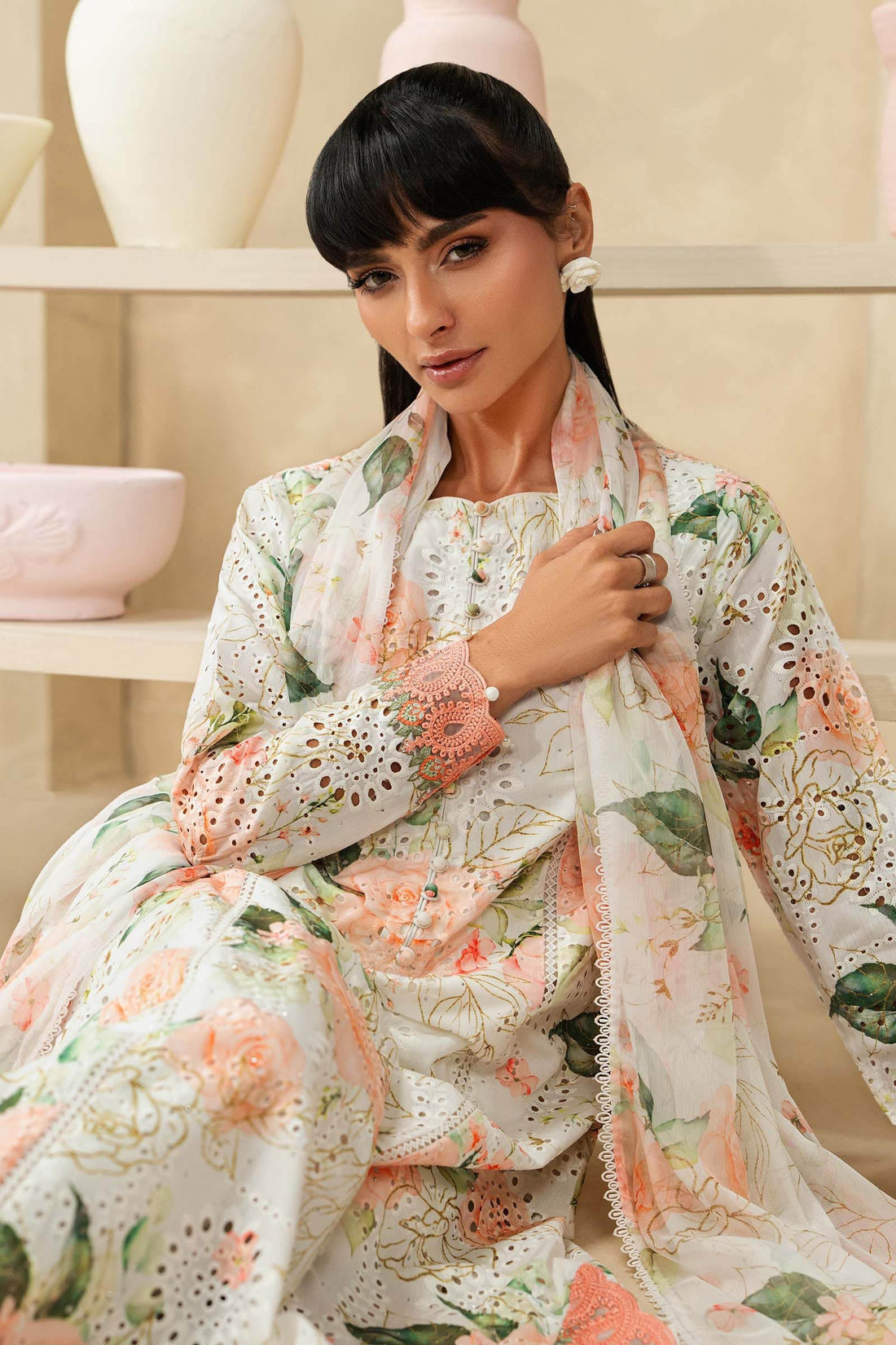 Maria B | Eid Collection 26 | 3 Piece Embroidered Lawn Suit - House Of Hania