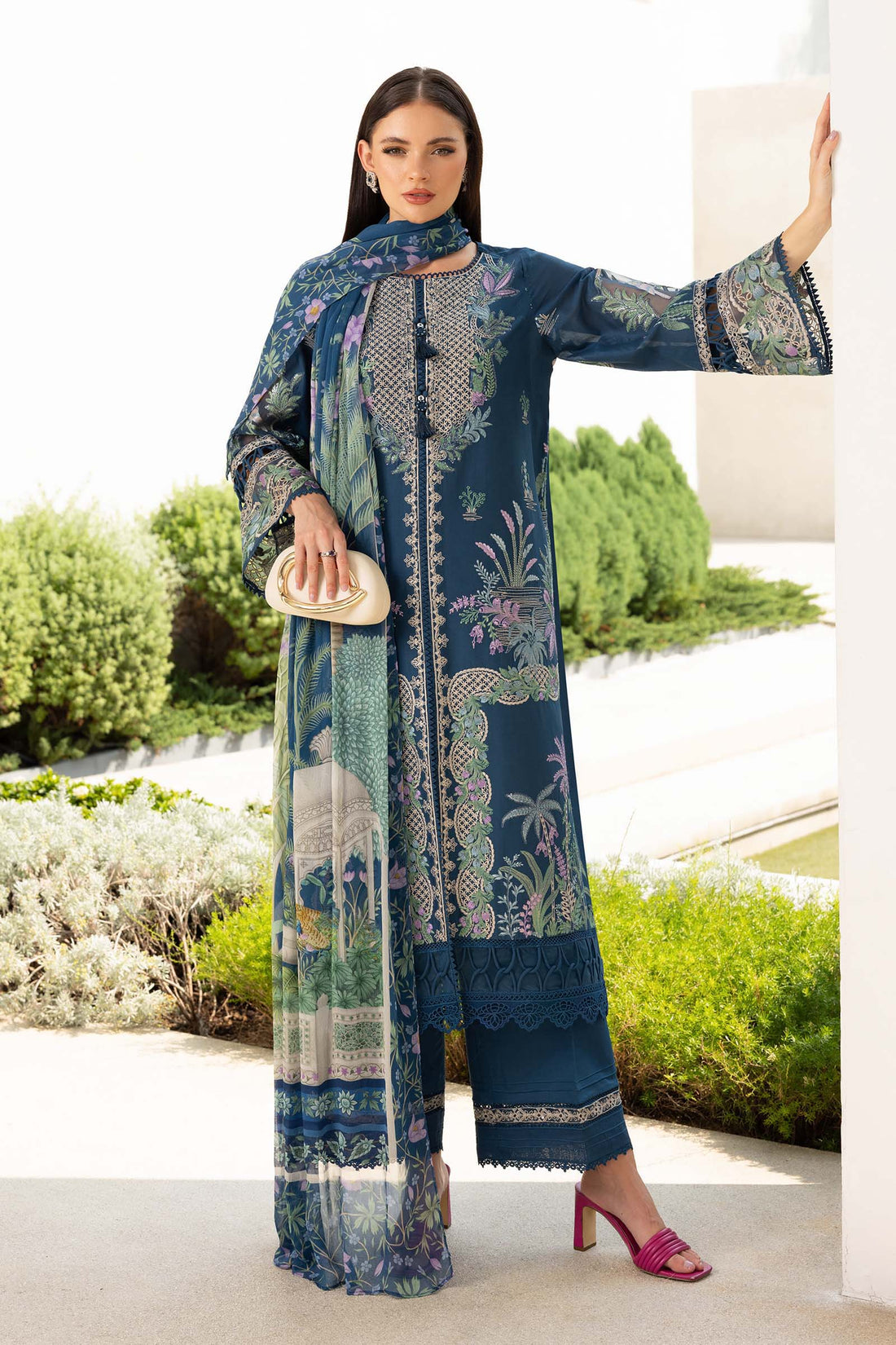 Maria B | Eid Collection 26 | 3 Piece Embroidered Lawn Suit - House Of Hania