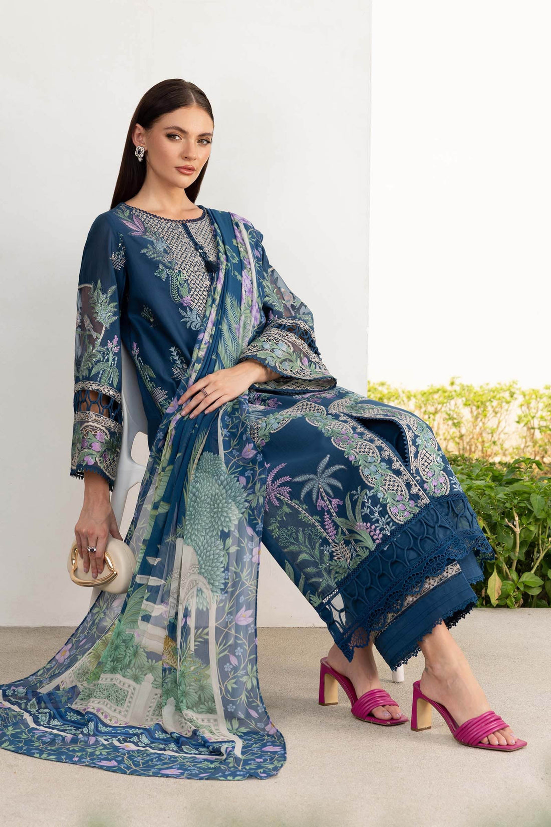 Maria B | Eid Collection 26 | 3 Piece Embroidered Lawn Suit - House Of Hania