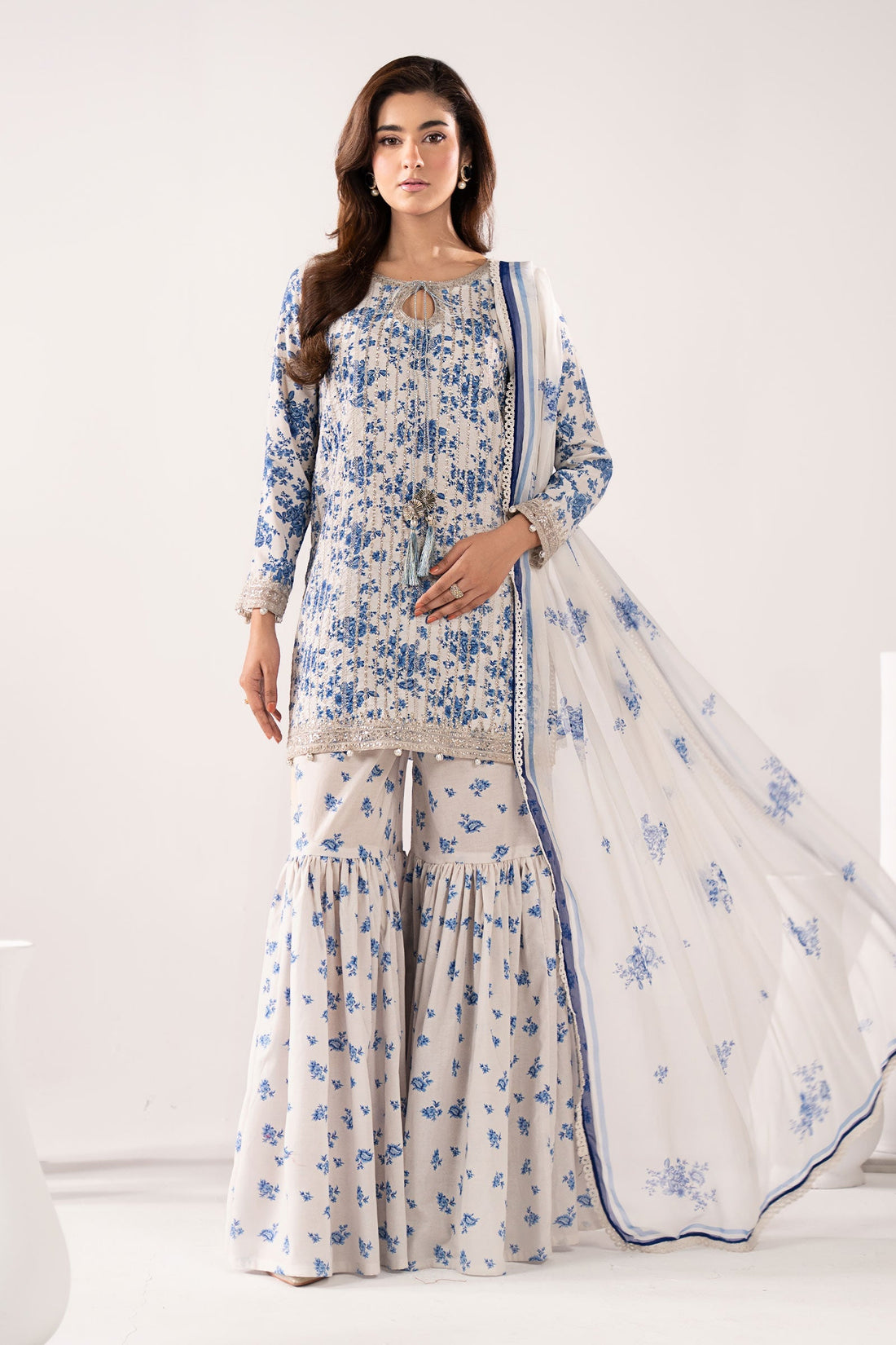 Maria B | Eid Collection 26 | 3 Piece Embroidered Lawn Suit - House Of Hania
