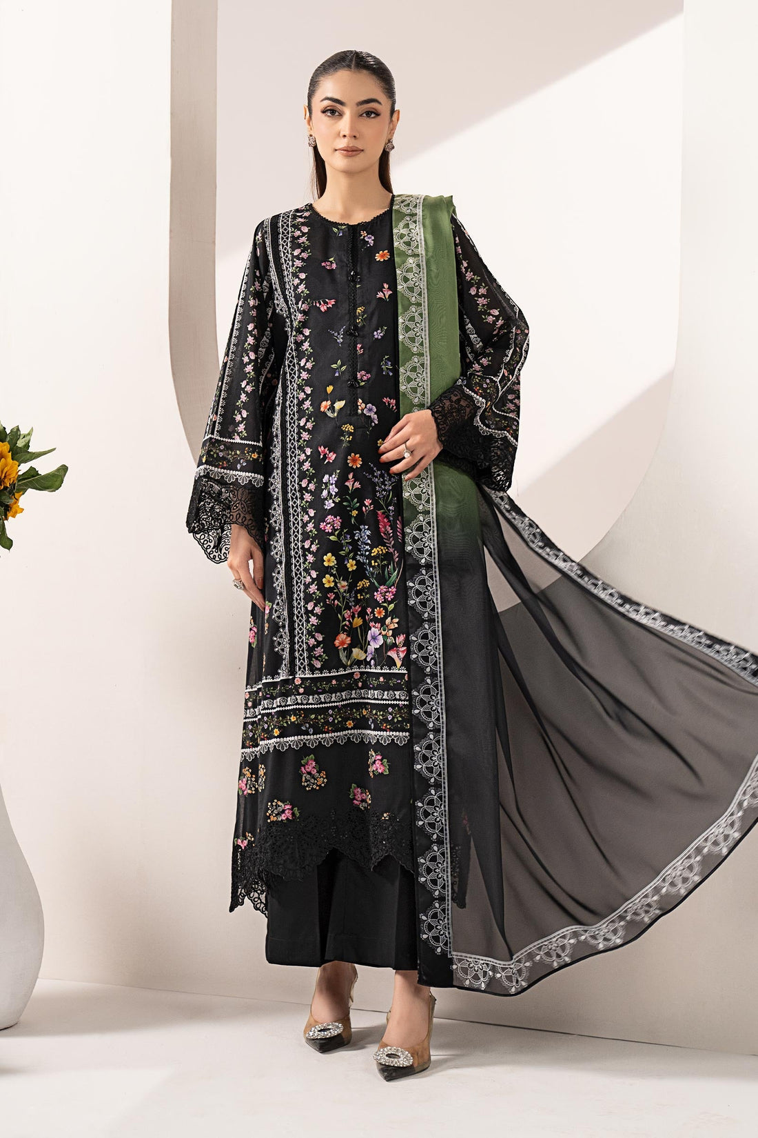 Maria B | Eid Collection 26 | 3 Piece Embroidered Lawn Suit - House Of Hania