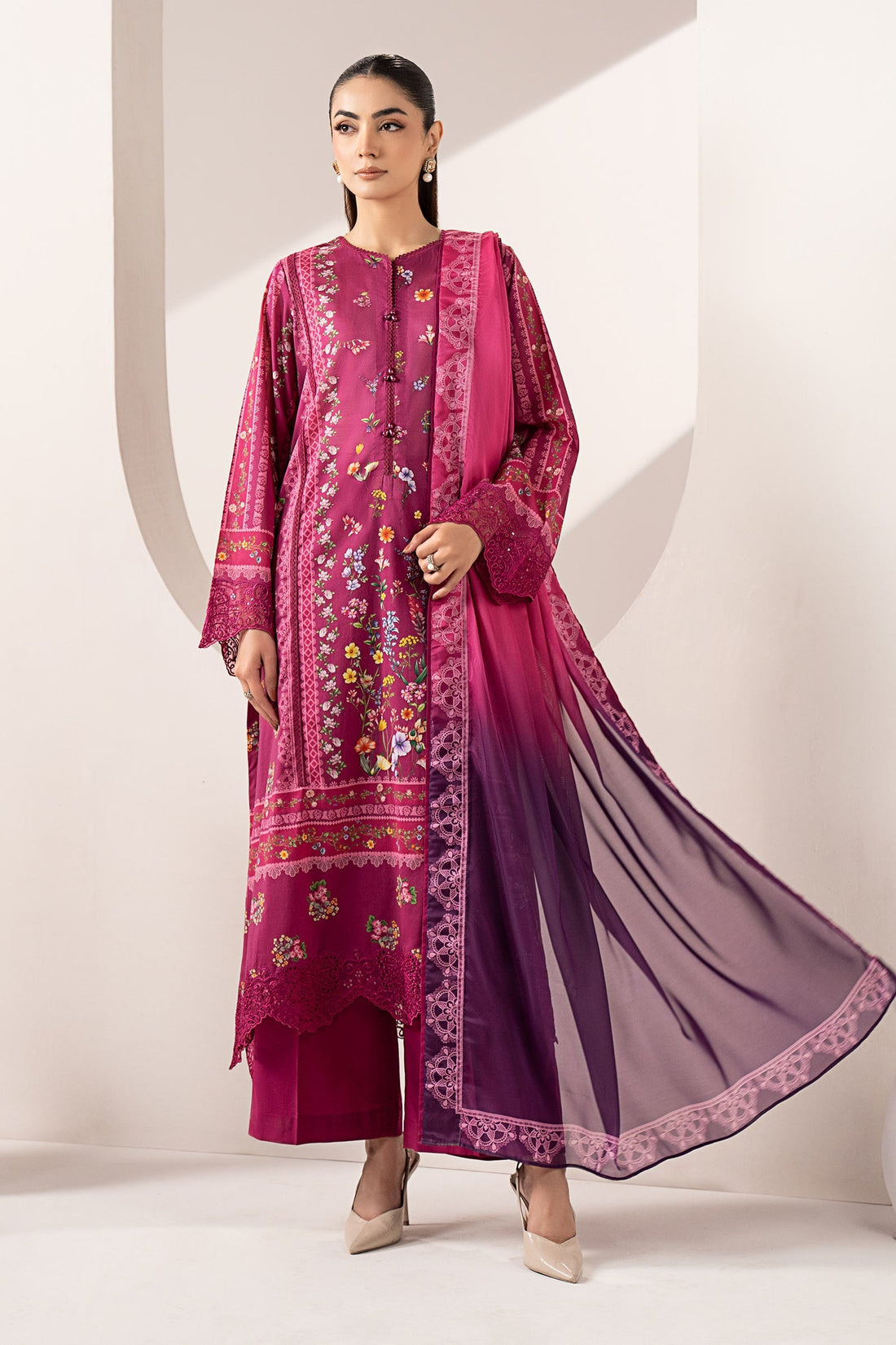 Maria B | Eid Collection 26 | 3 Piece Embroidered Lawn Suit - House Of Hania