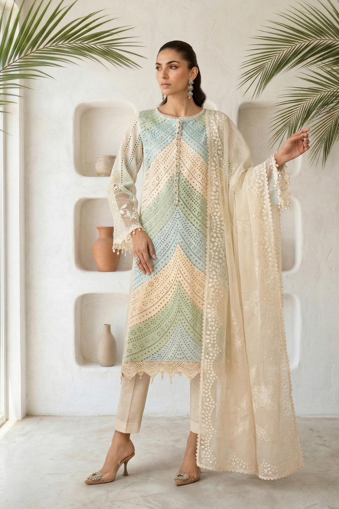 Maria B | Eid Collection 26 | 3 Piece Embroidered Lawn Suit - House Of Hania