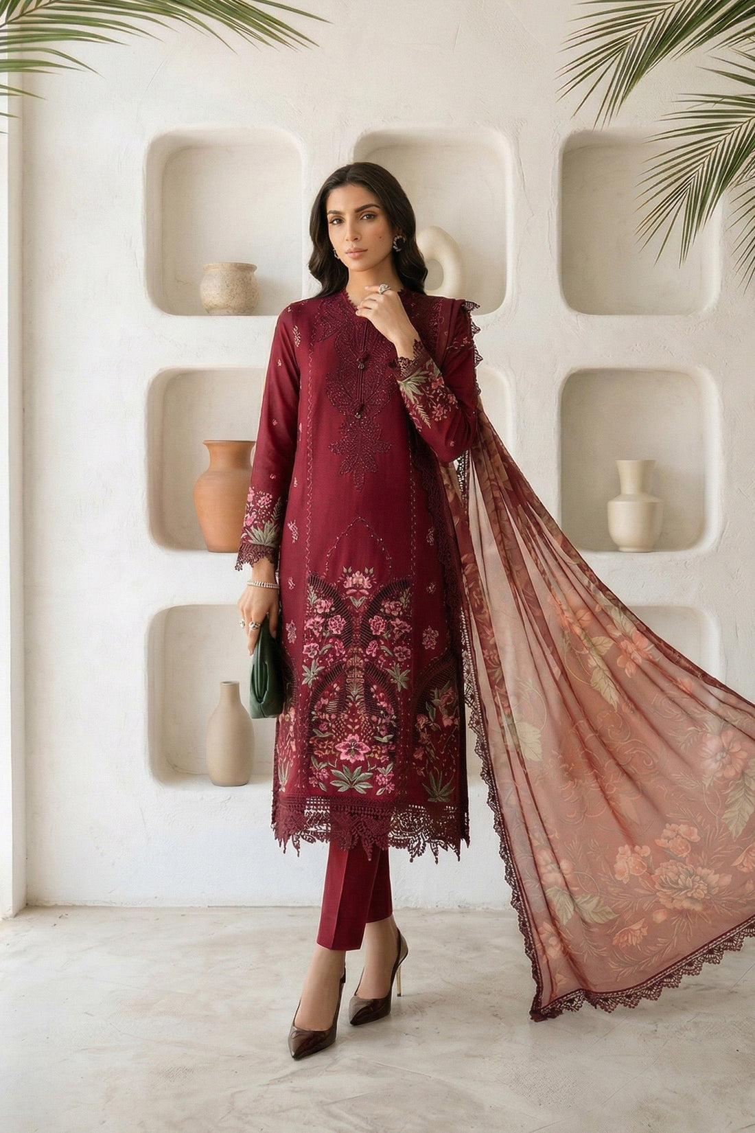 Maria B | Eid Collection 26 | 3 Piece Embroidered Lawn Suit - House Of Hania