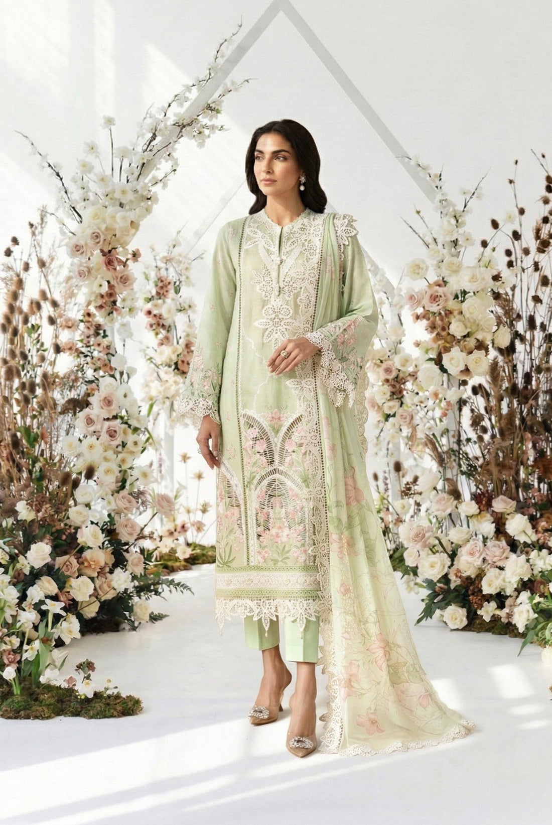 Maria B | Eid Collection 26 | 3 Piece Embroidered Lawn Suit - House Of Hania