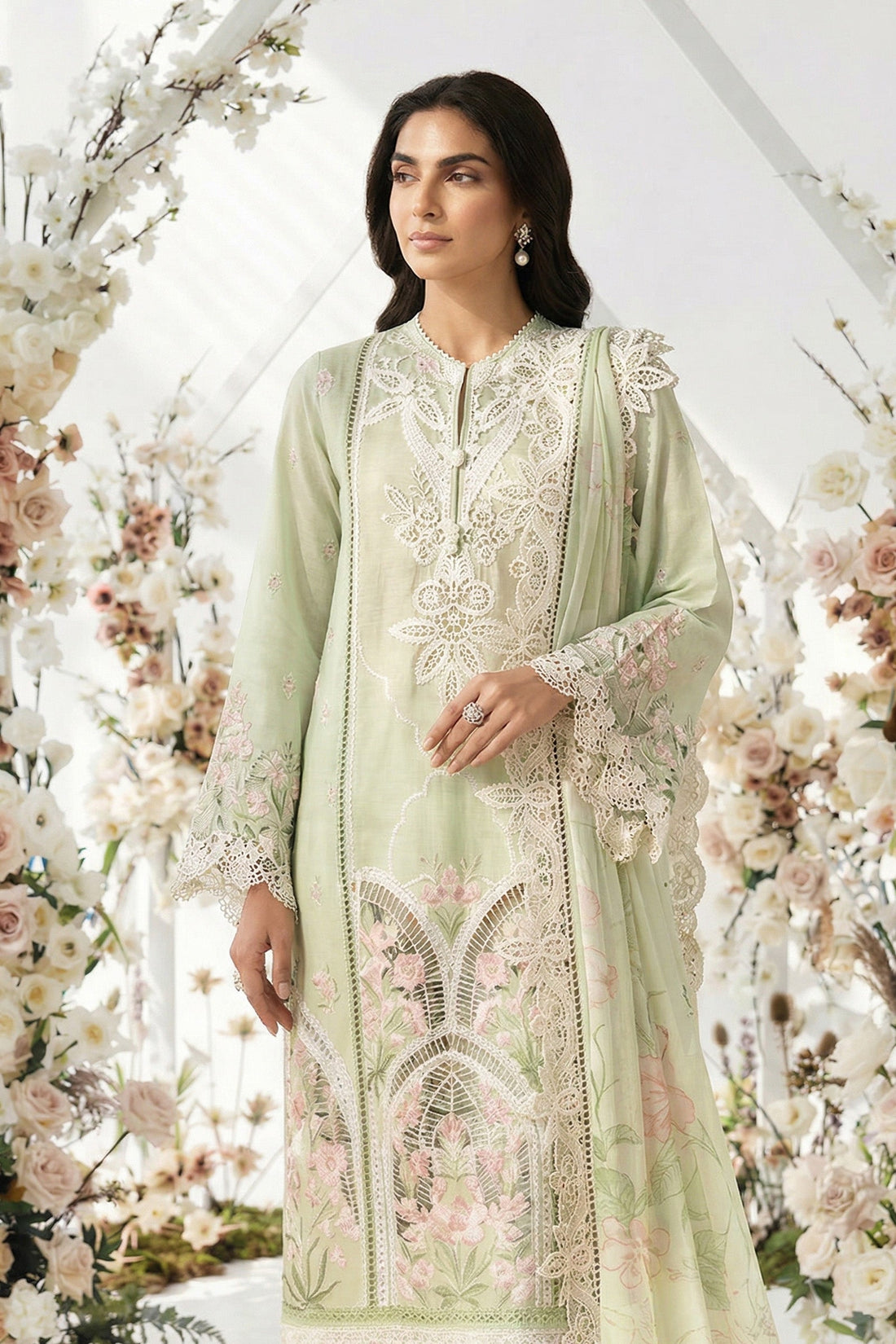 Maria B | Eid Collection 26 | 3 Piece Embroidered Lawn Suit - House Of Hania