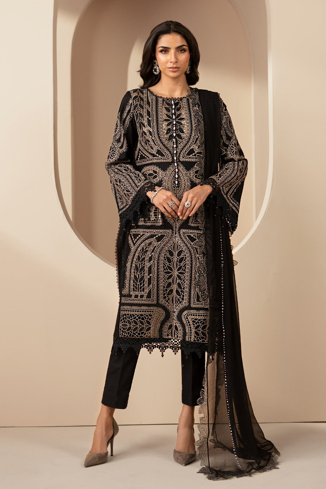 Maria B | Eid Collection 26 | 3 Piece Embroidered Lawn Suit - House Of Hania