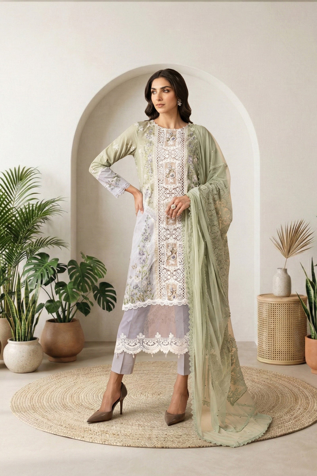 Maria B | Eid Collection 26 | 3 Piece Embroidered Lawn Suit - House Of Hania