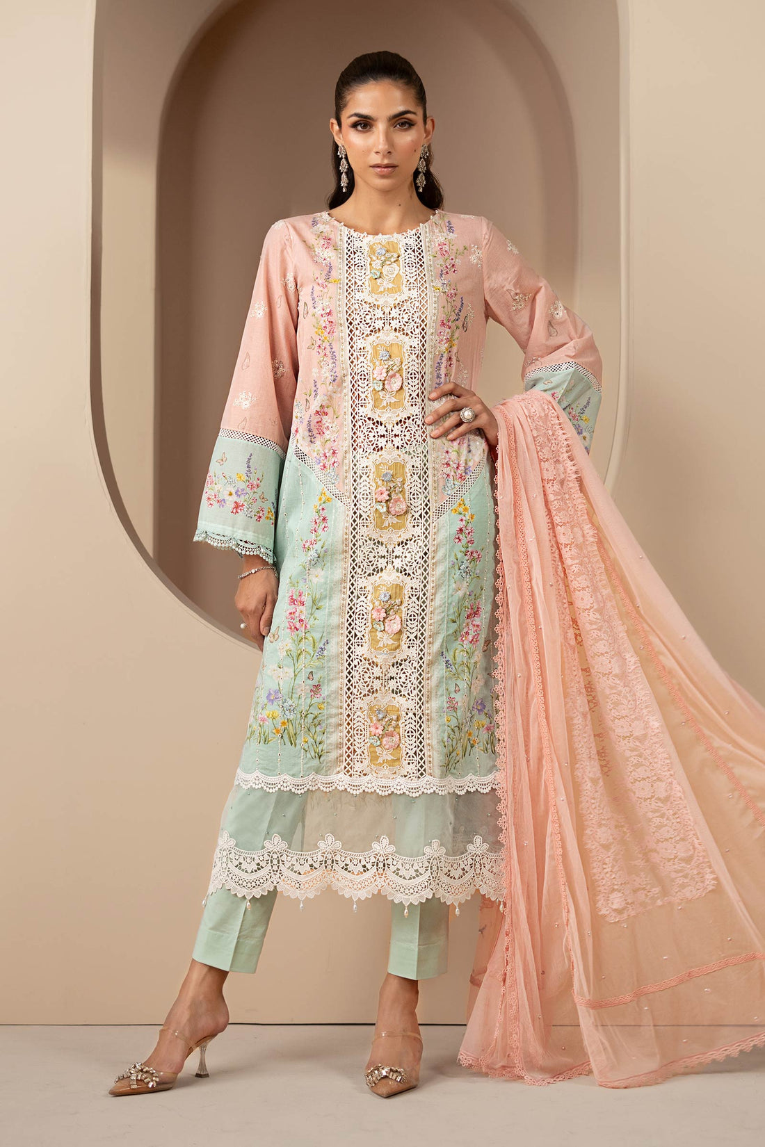 Maria B | Eid Collection 26 | 3 Piece Embroidered Lawn Suit - House Of Hania