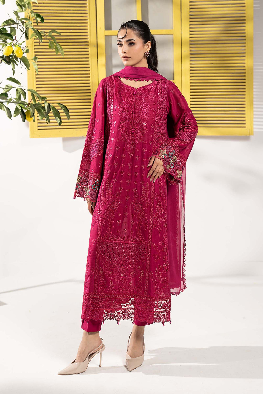 Maria B | Eid Collection 26 | 3 Piece Embroidered Lawn Suit - House Of Hania