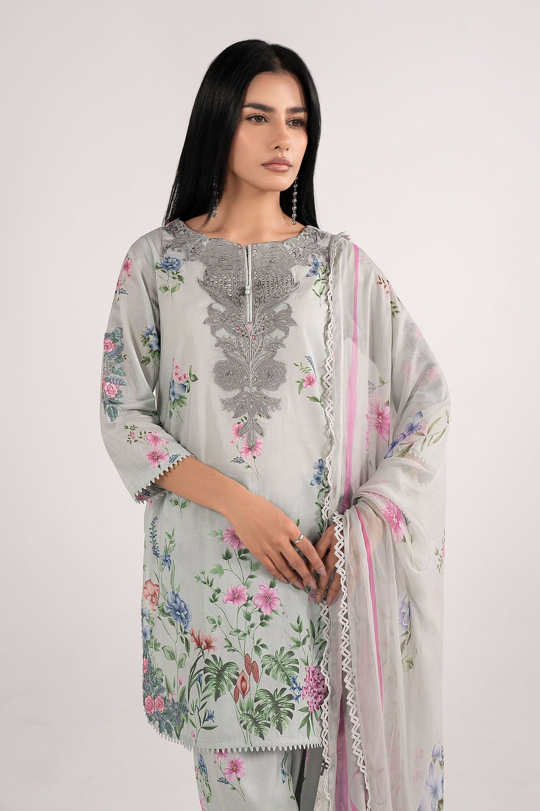 Maria B | Eid Collection 26 | 3 Piece Embroidered Lawn Suit - House Of Hania